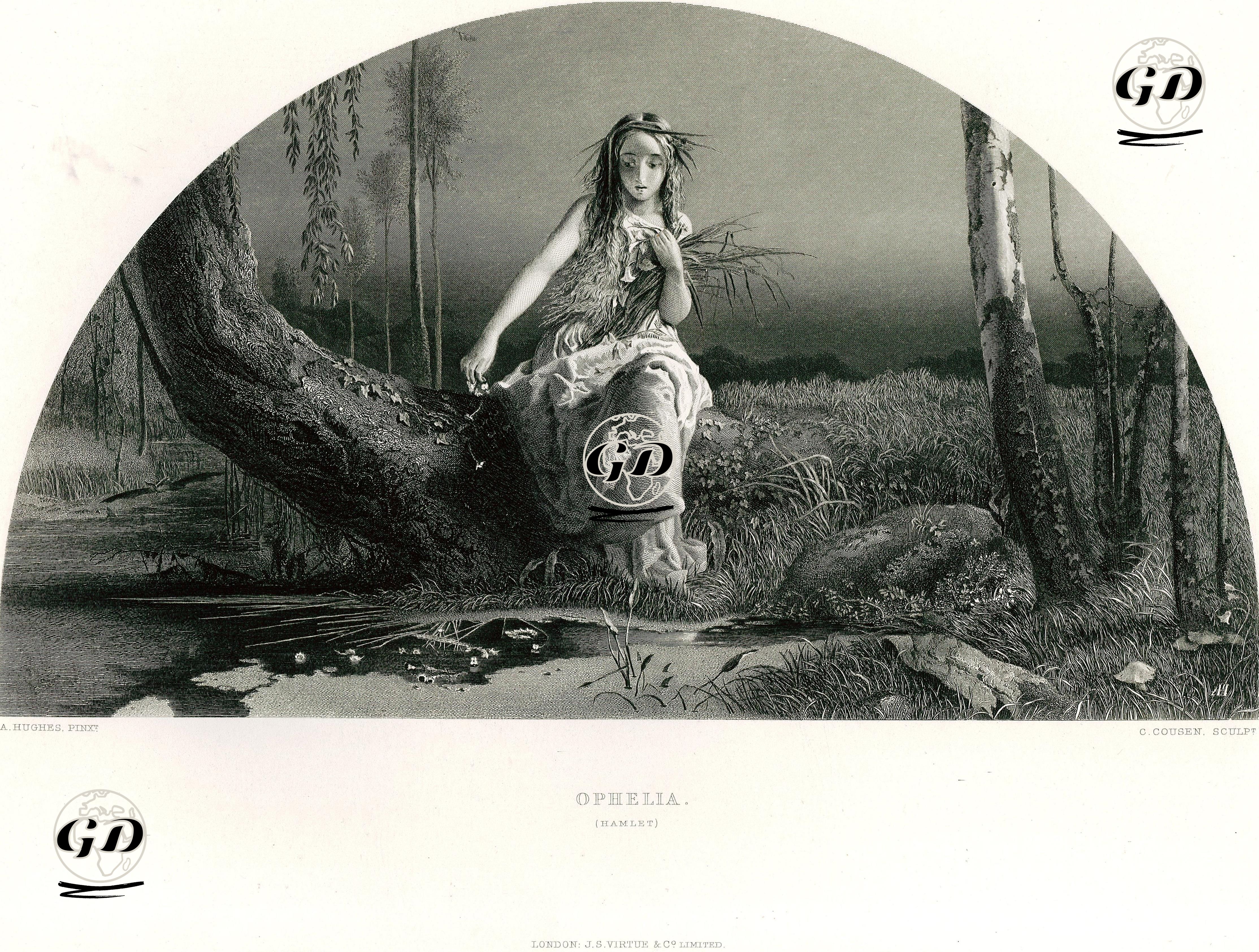 Ophelia(Hamlet) - Arthur Hughes (1832-1915) - 1873-1876
