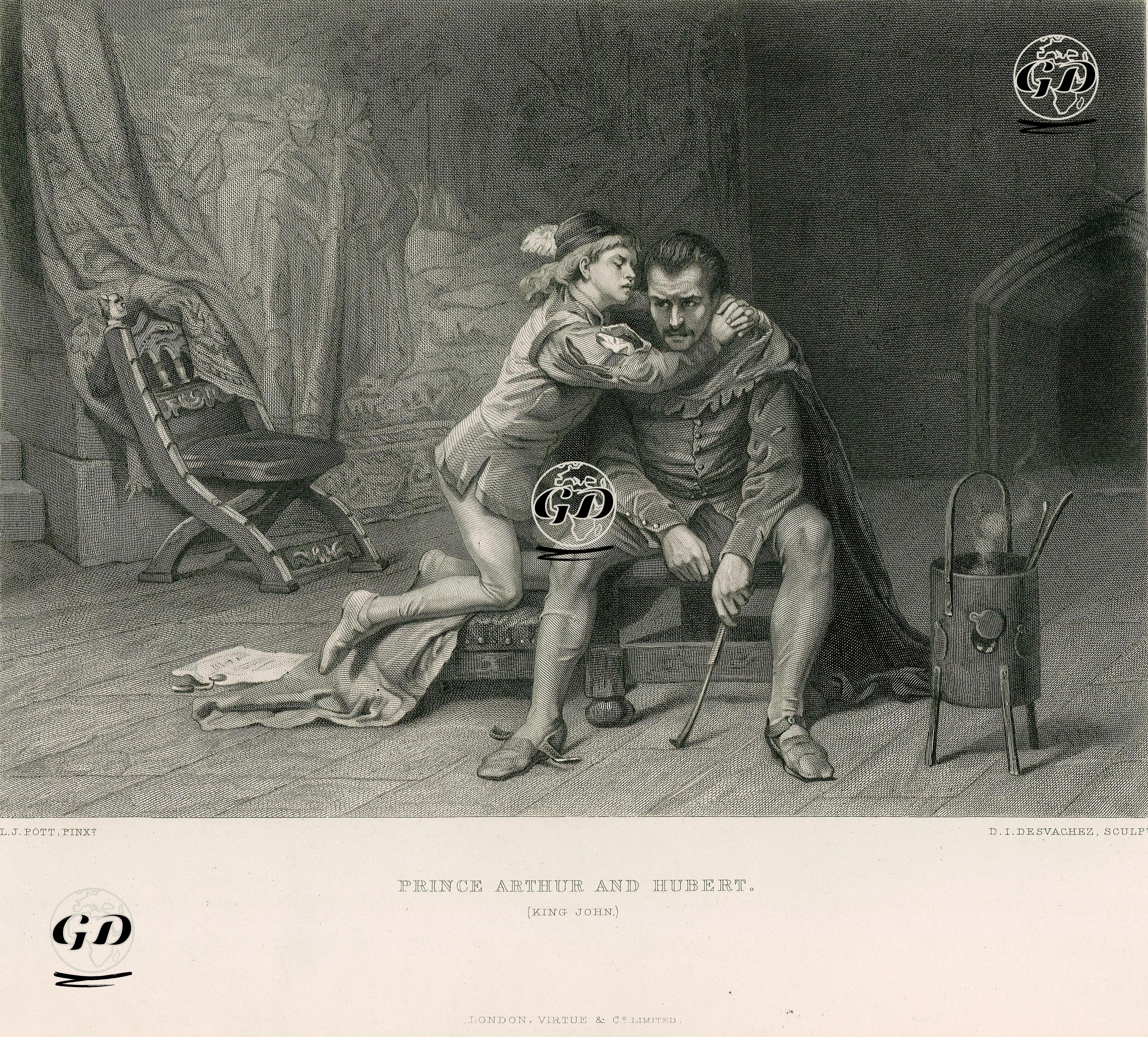 Prince Arthur And Hubert(The Life And Death Of King John)  - Laslett John Pott (1837-1898) - 1870-1876