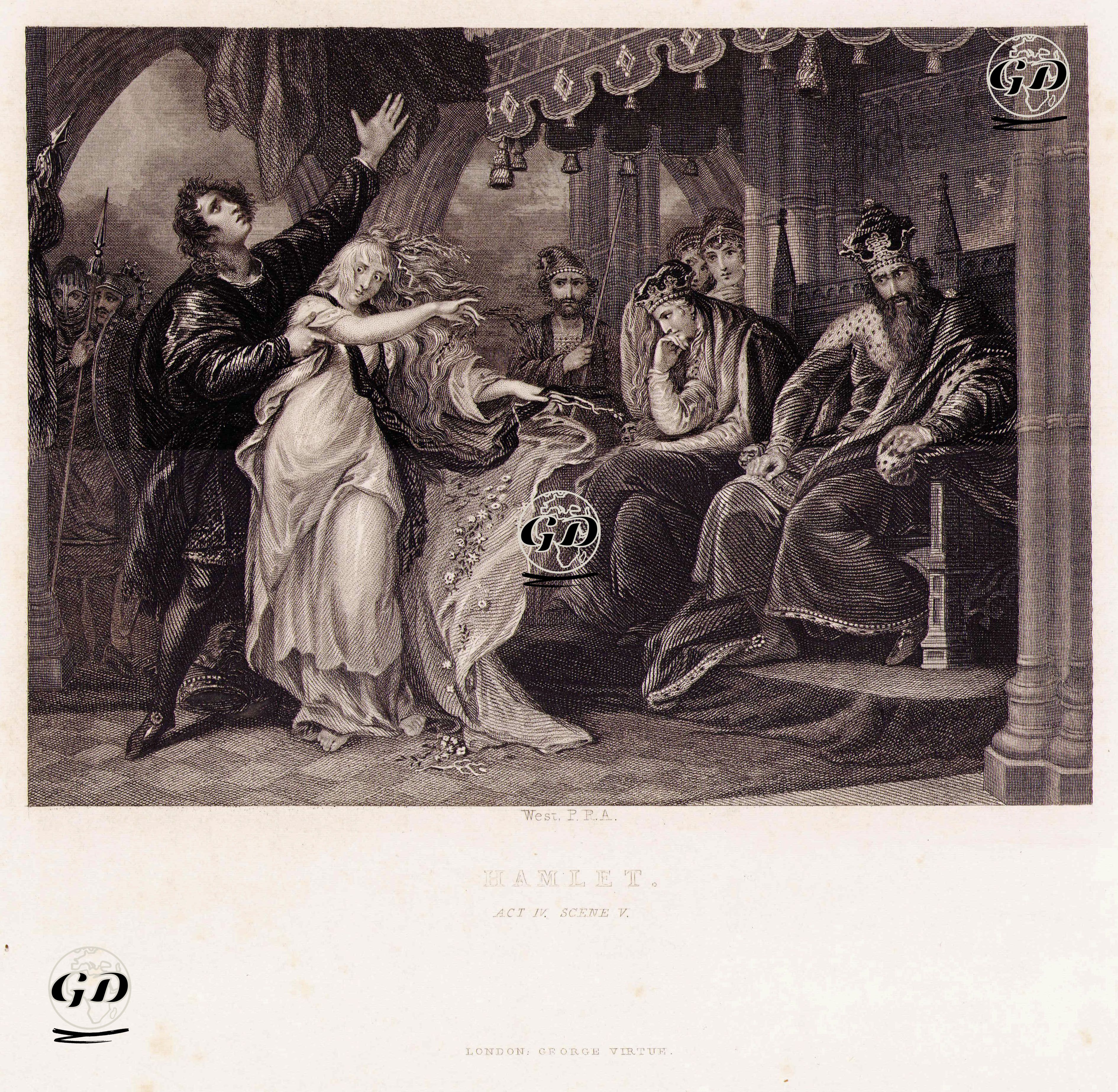 Hamlet, Act lV. Scene V. - Benjamin West (1738-1820) - 1850's