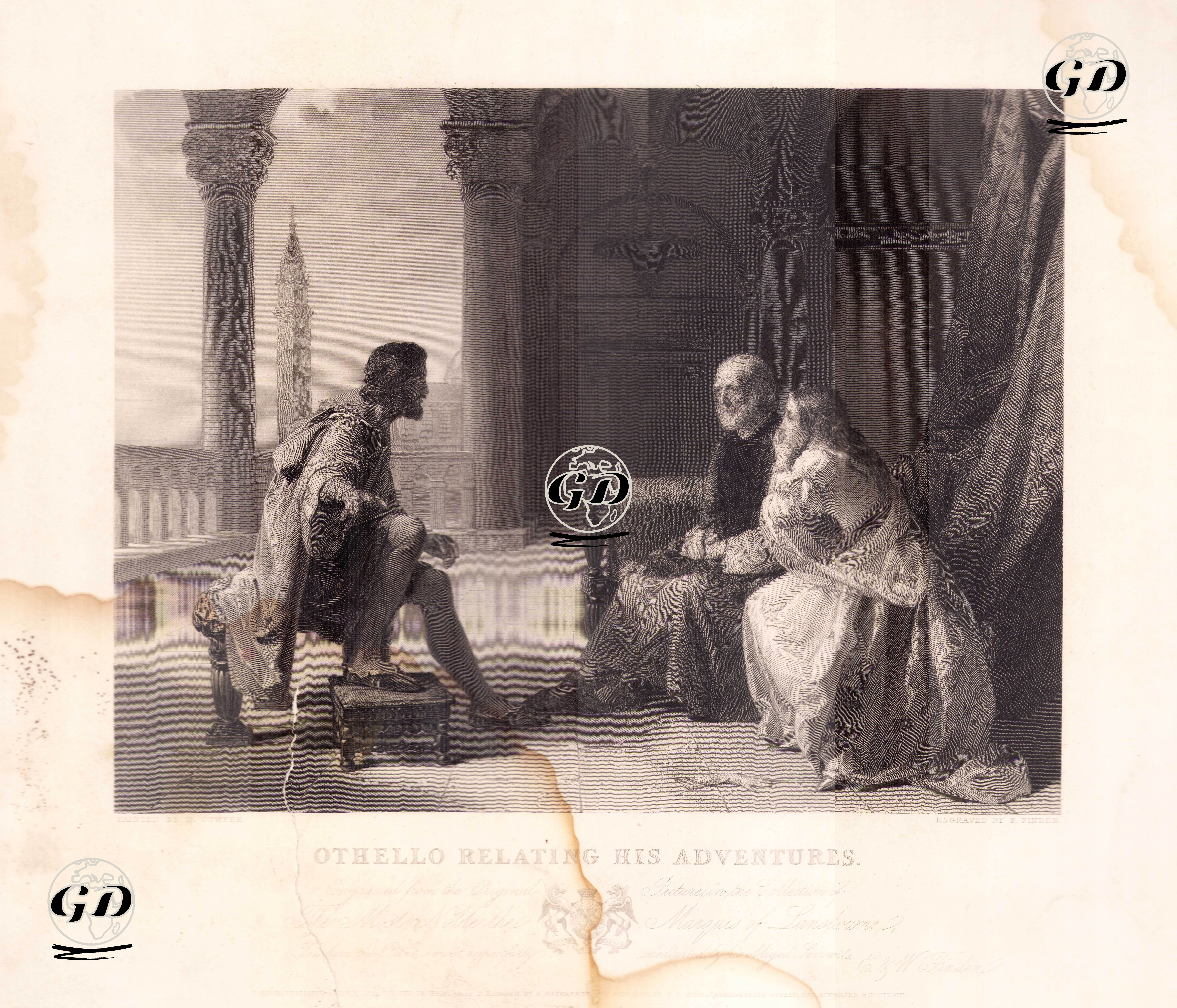 Othello Relating His Adventures, Act 1 Sc. 3(Othello)  - D.Cowper - 1845