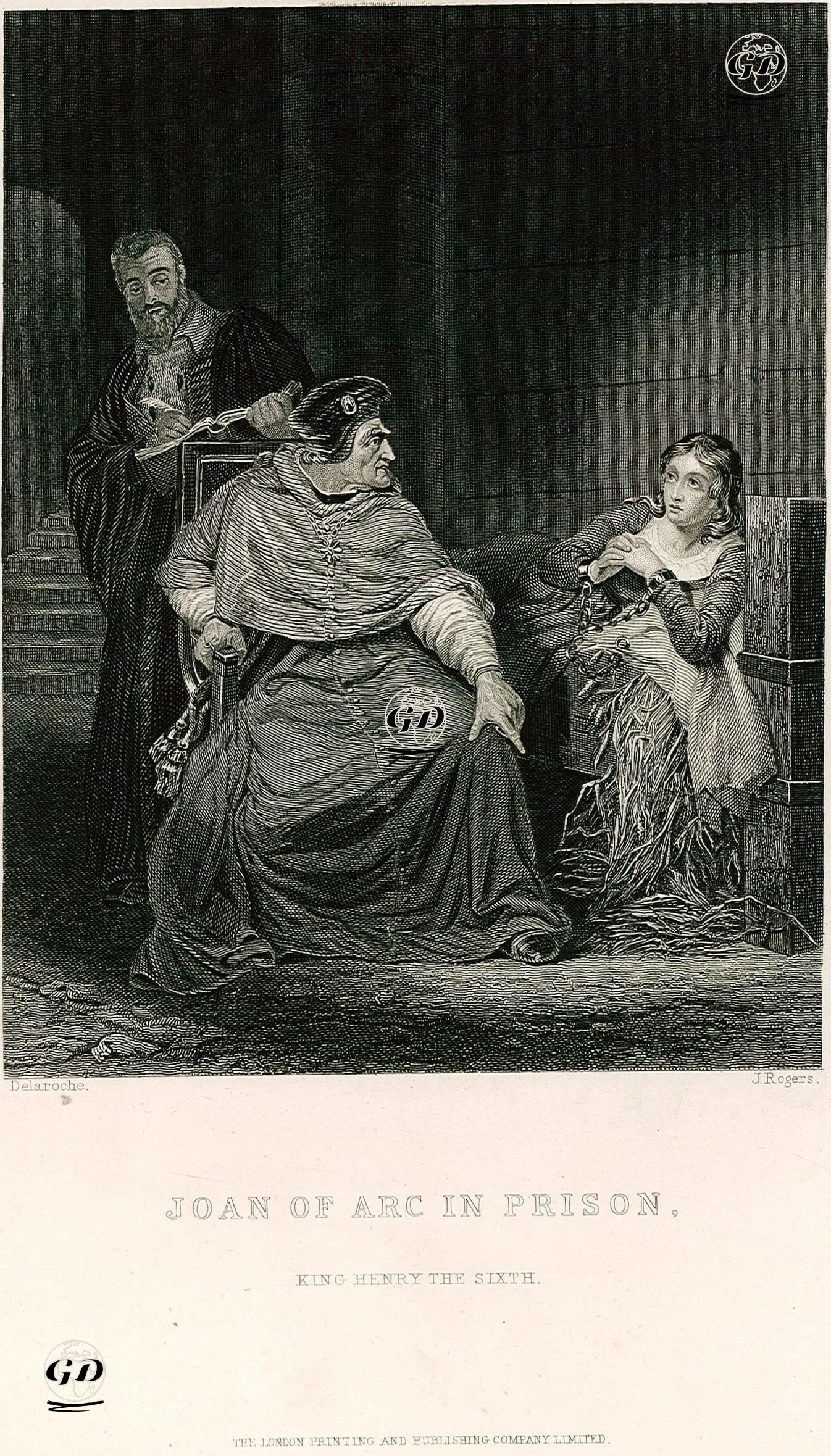 Joan Of Arc In Prison, Part I, Act V Scene 4(King Henry VI.)  - Paul Delaroche (1797-1856) - 1850's