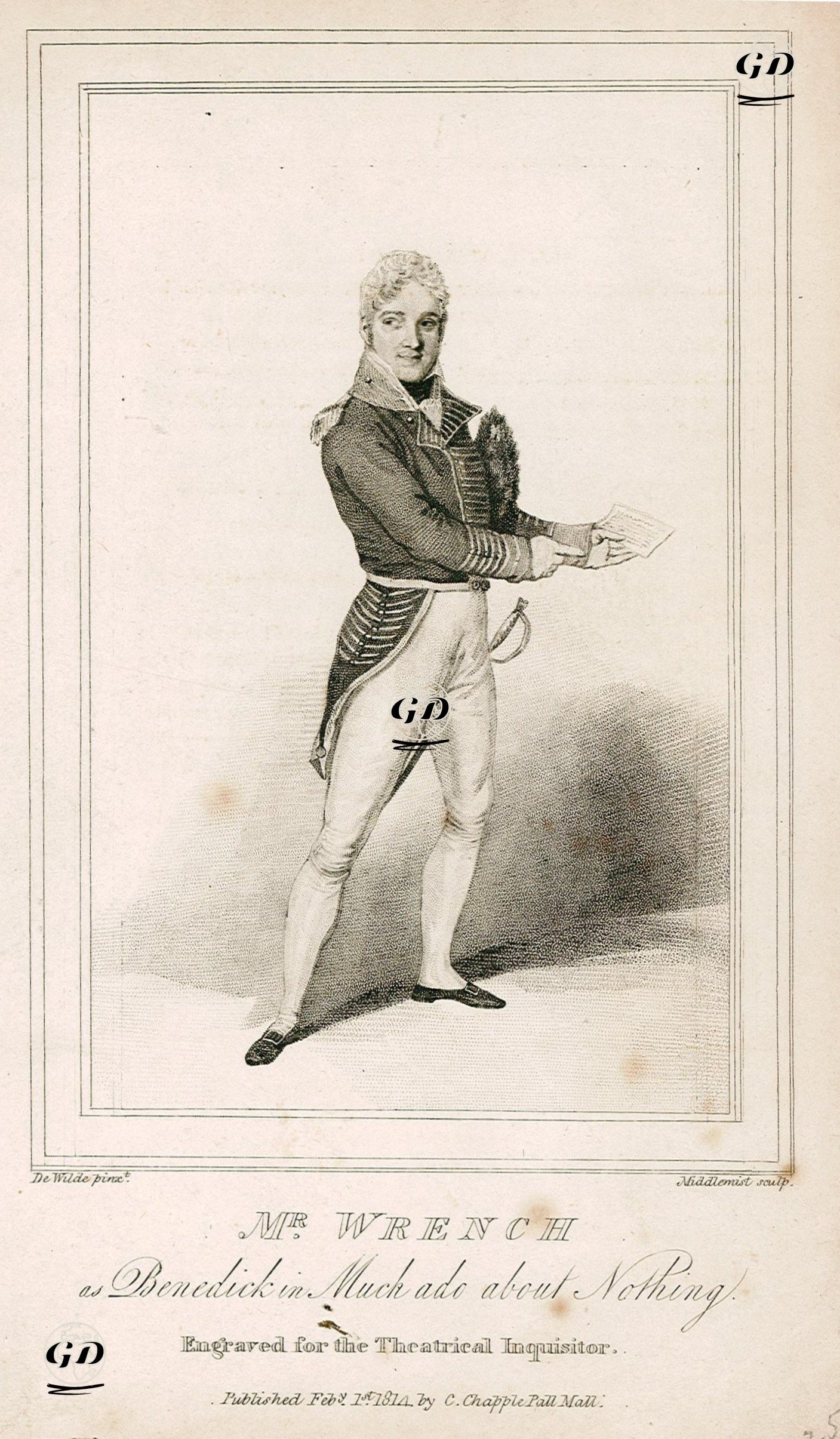 Mr. Wrench As Benedick In Much Ado About Nothing -  - 1814