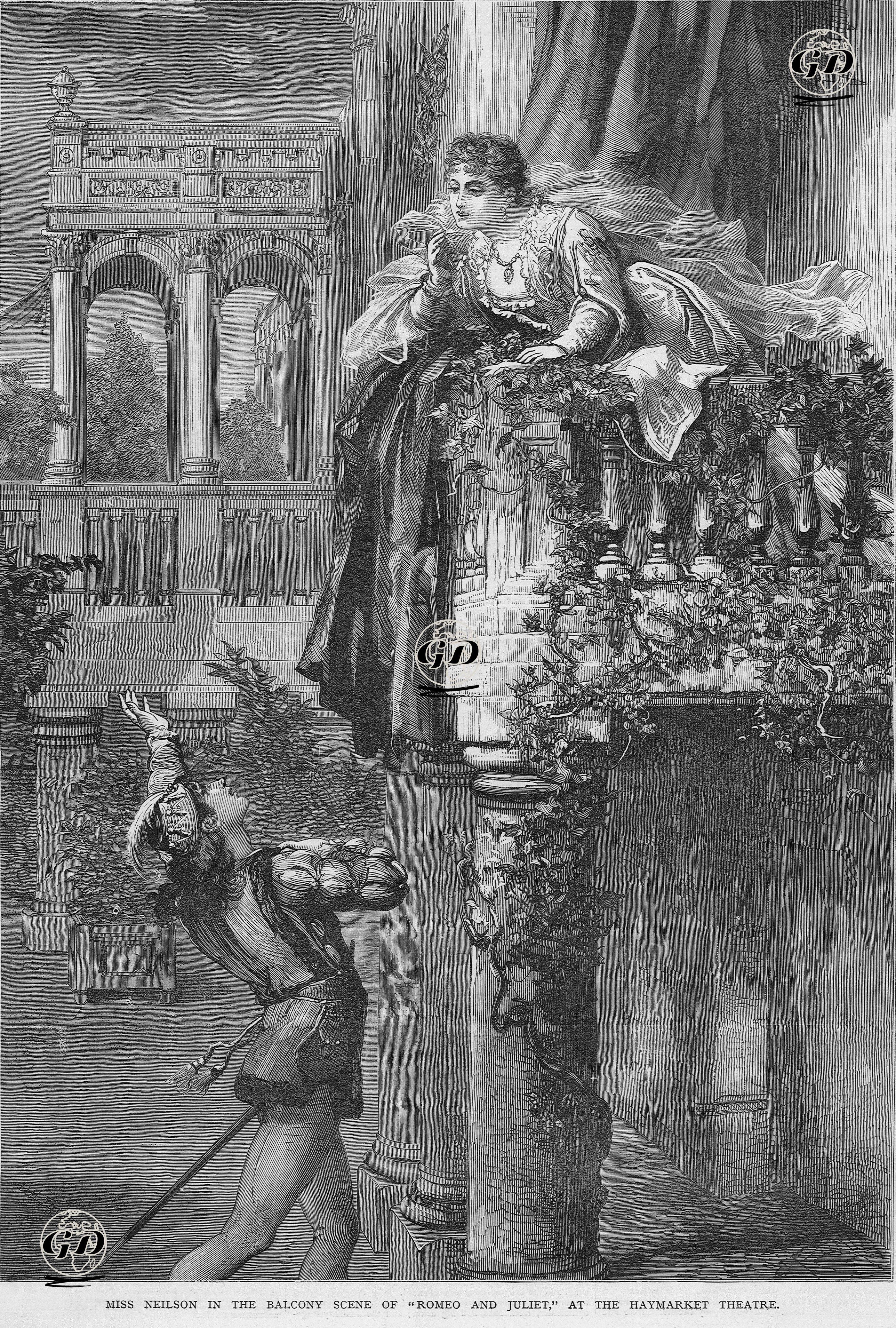 Miss Neilson In The Balcony Scene Romeo And Juliet At The Haymarket Theatre -  - 1878