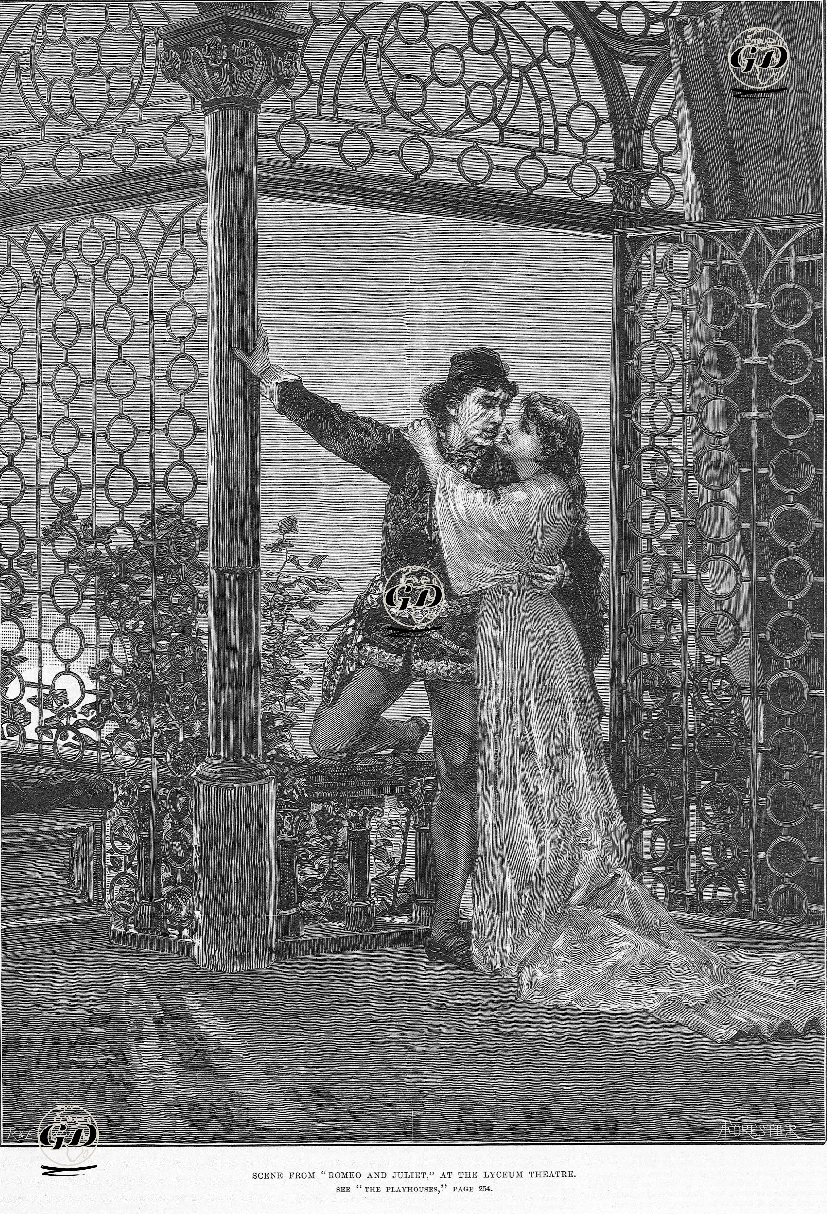 Scene From Romeo And Juliet At The Lyceum Theatre - R&E Taylor - 1882