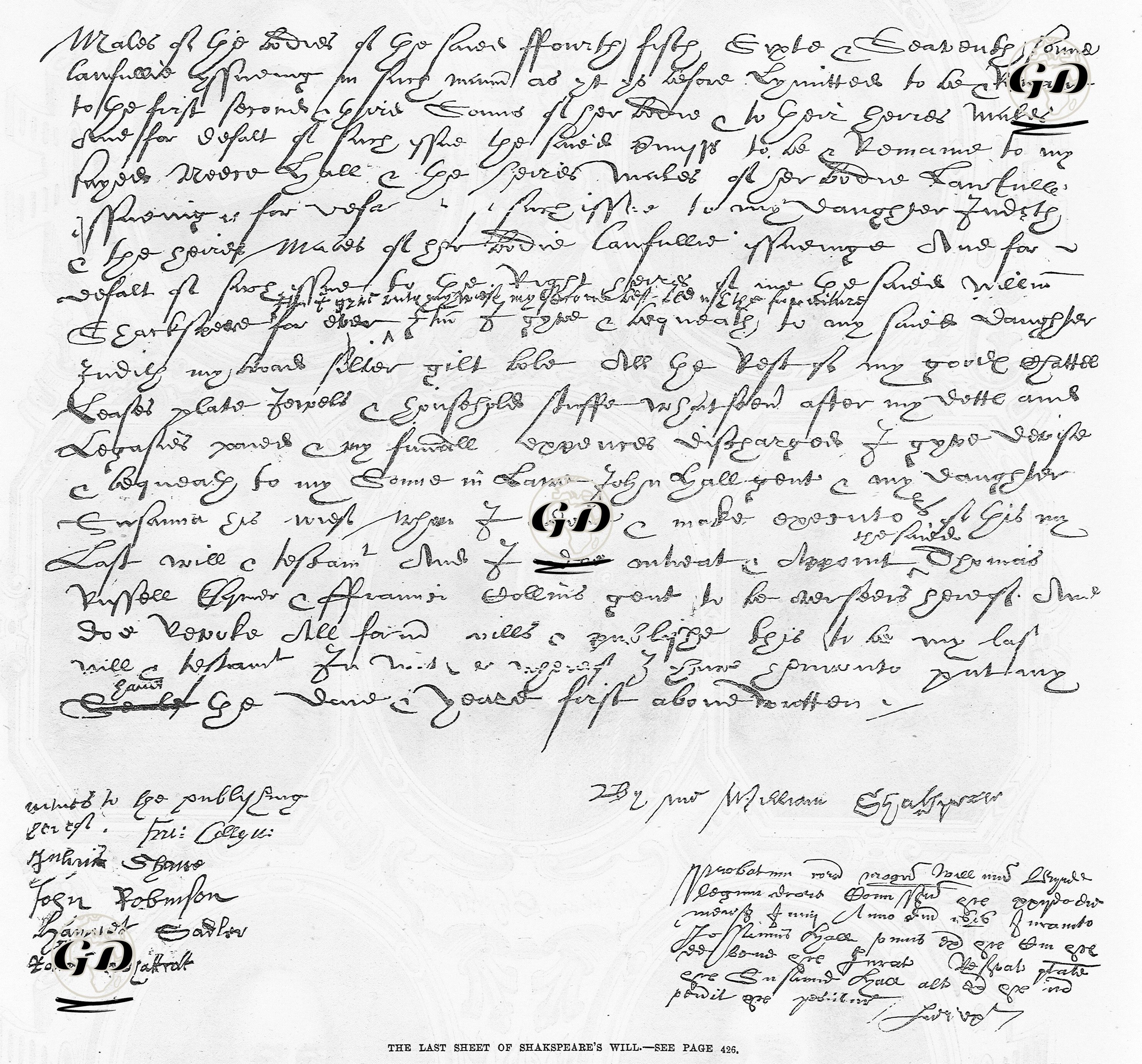 The Last Sheet Of Shakspeare's Will -  - 1864