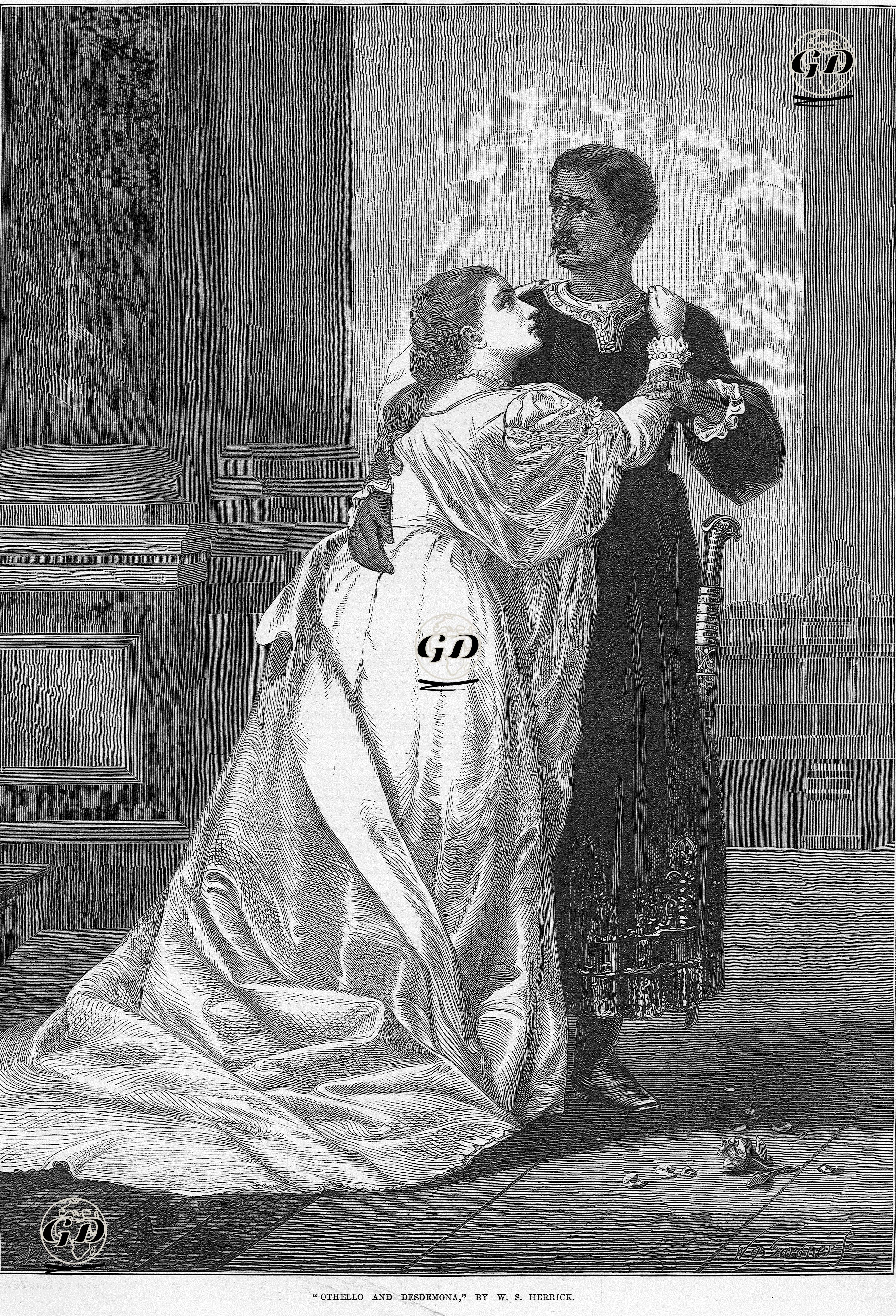 Othello And Desdemona -  - 1874