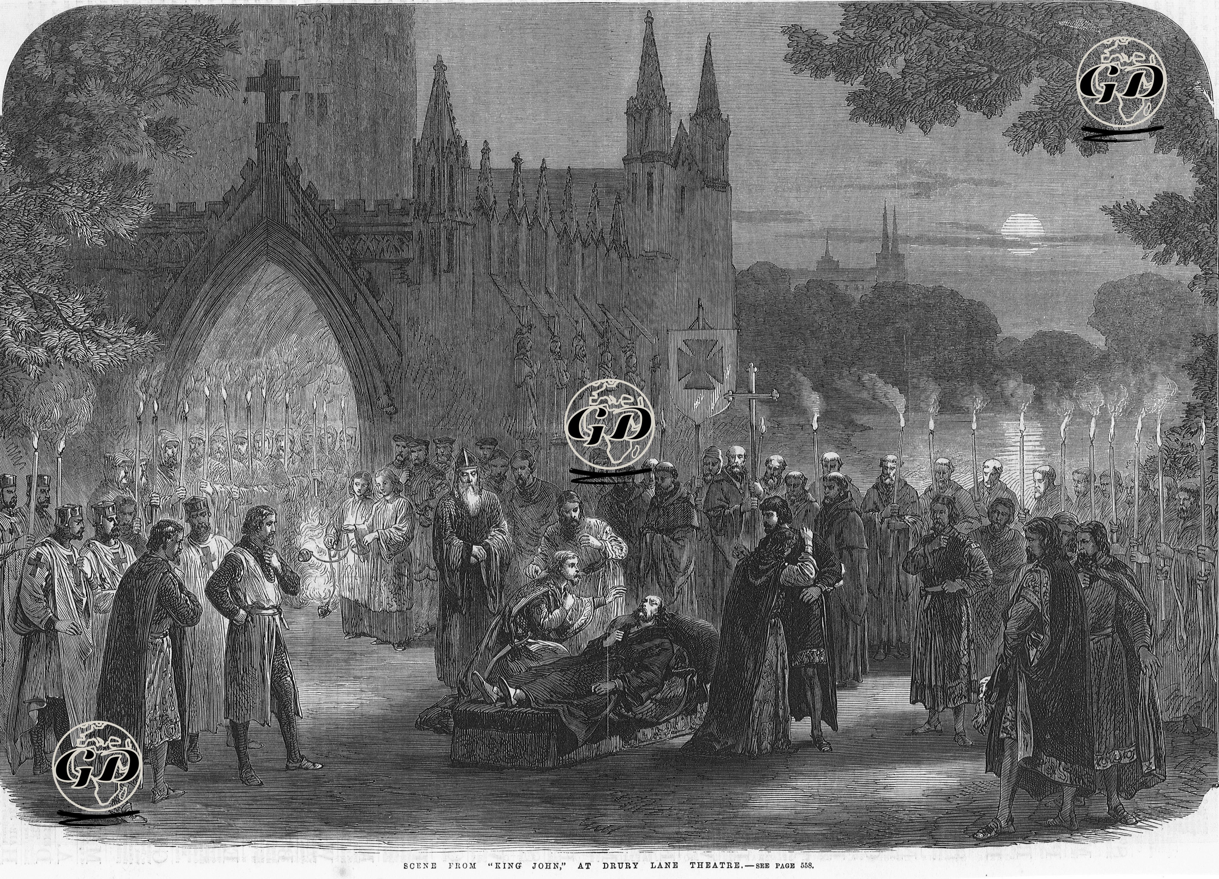 Scene From King John At Drury Lane Theatre  -  - 1865
