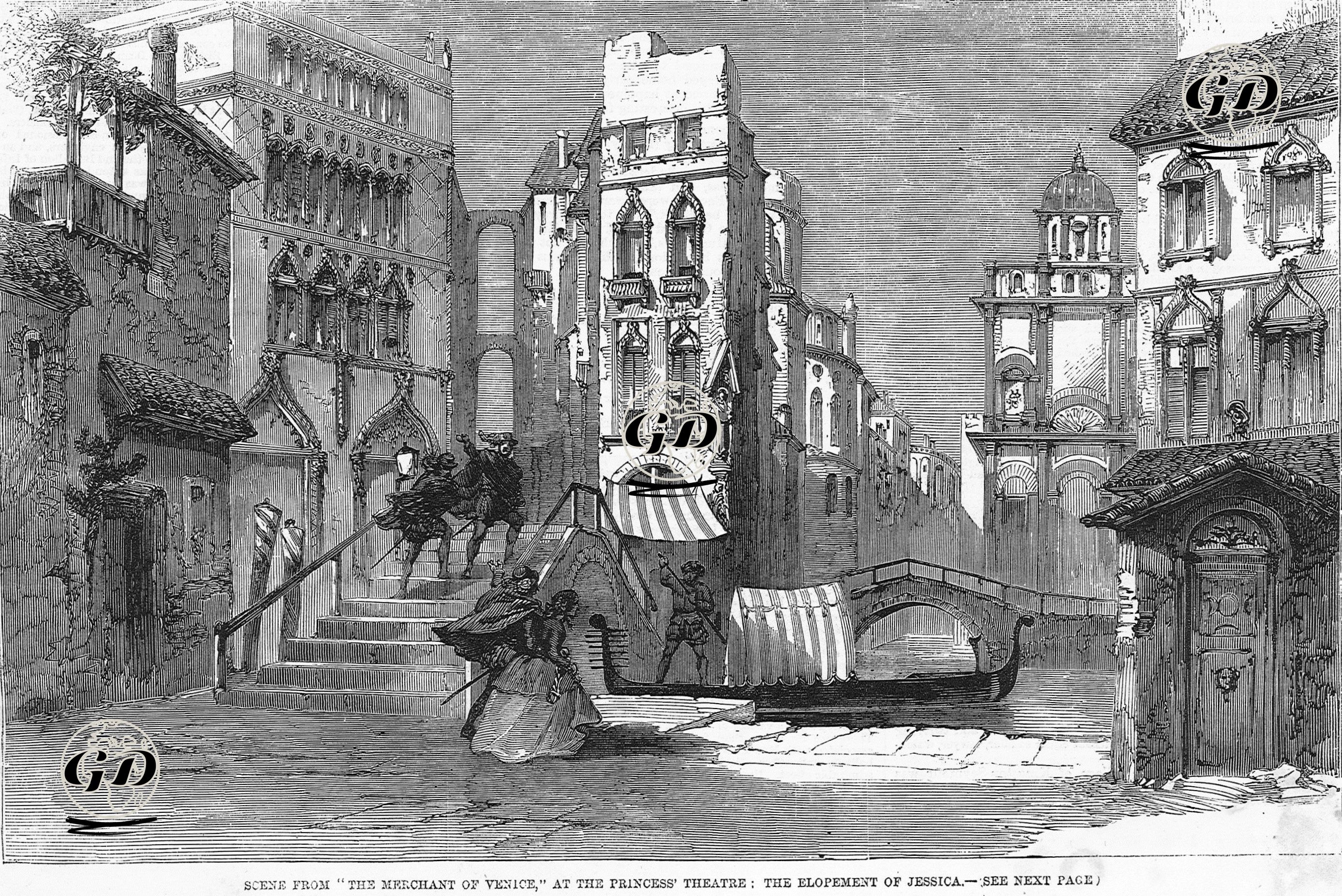 Scene From The Merchant Of Venice At The Princess Theatre, The Elopement Of Jessica  -  - 1858