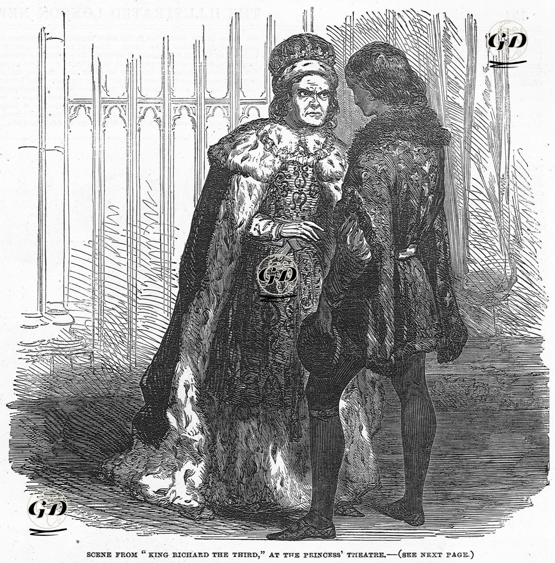 Scene From King Richard The Third At The Princess Theatre -  - 1854
