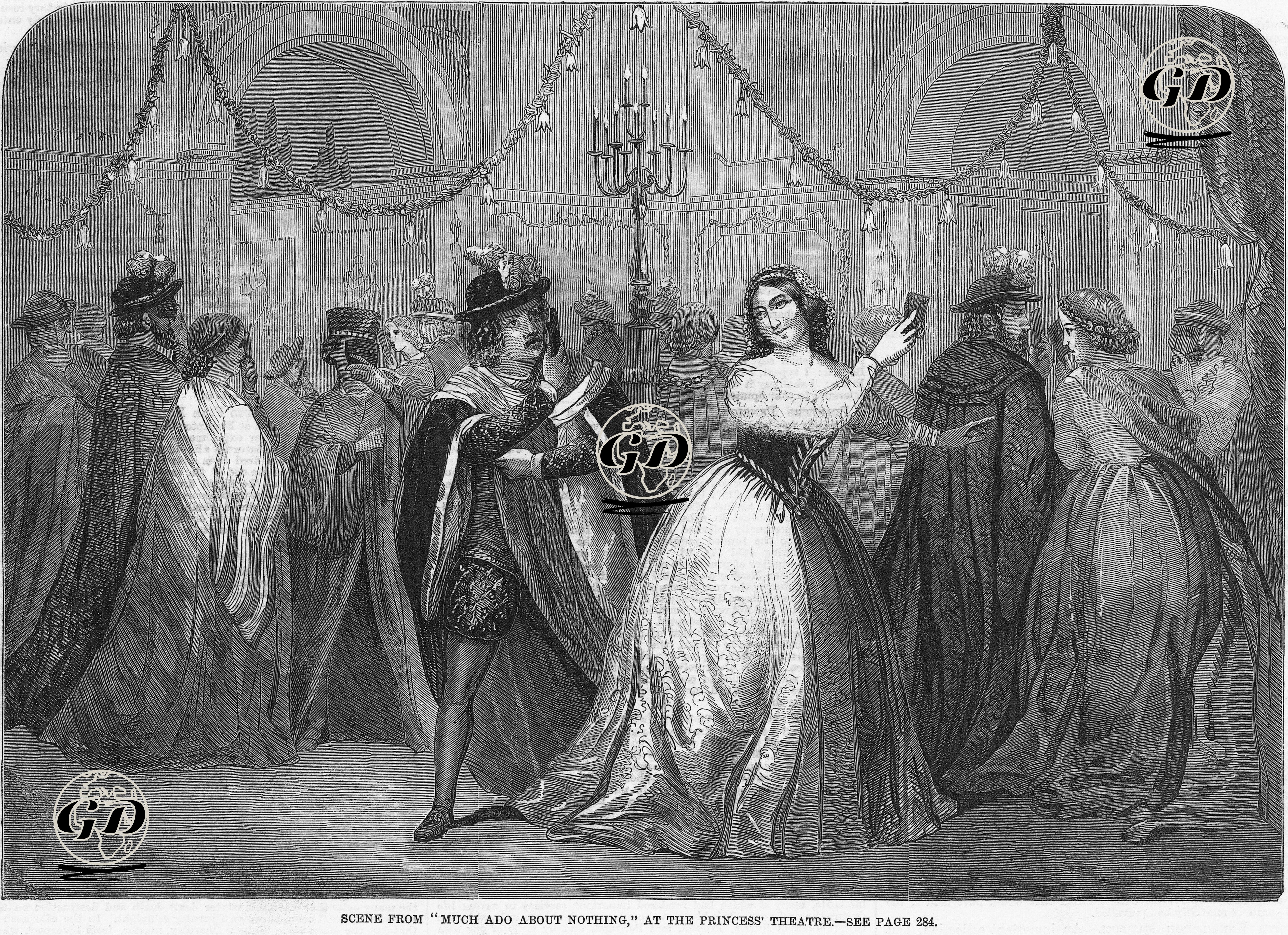 Scene From Much Ado About Nothing, At The Princess' Theatre  -  - 1859