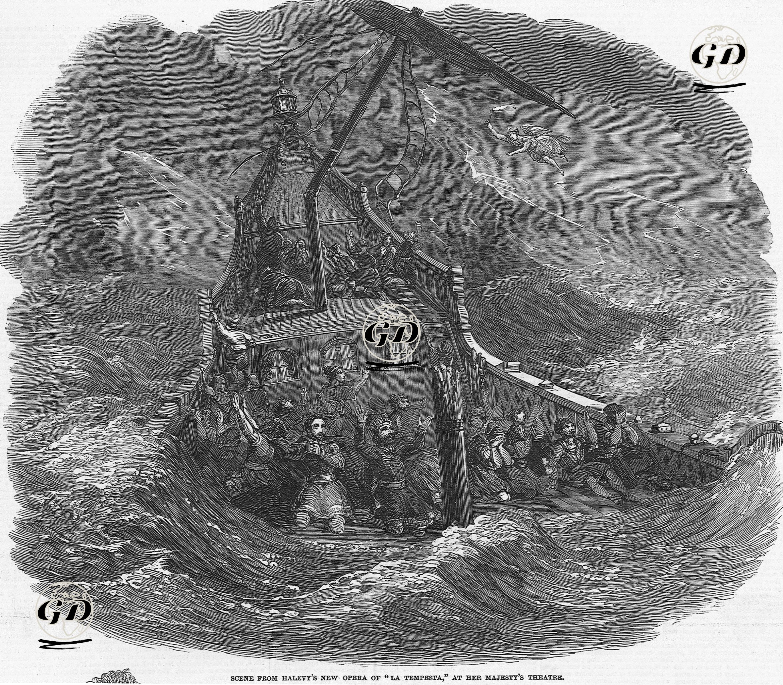 Scene From Halevy's Opera "La Tempesta" At Her Majesty's Theatra  -  - 1850