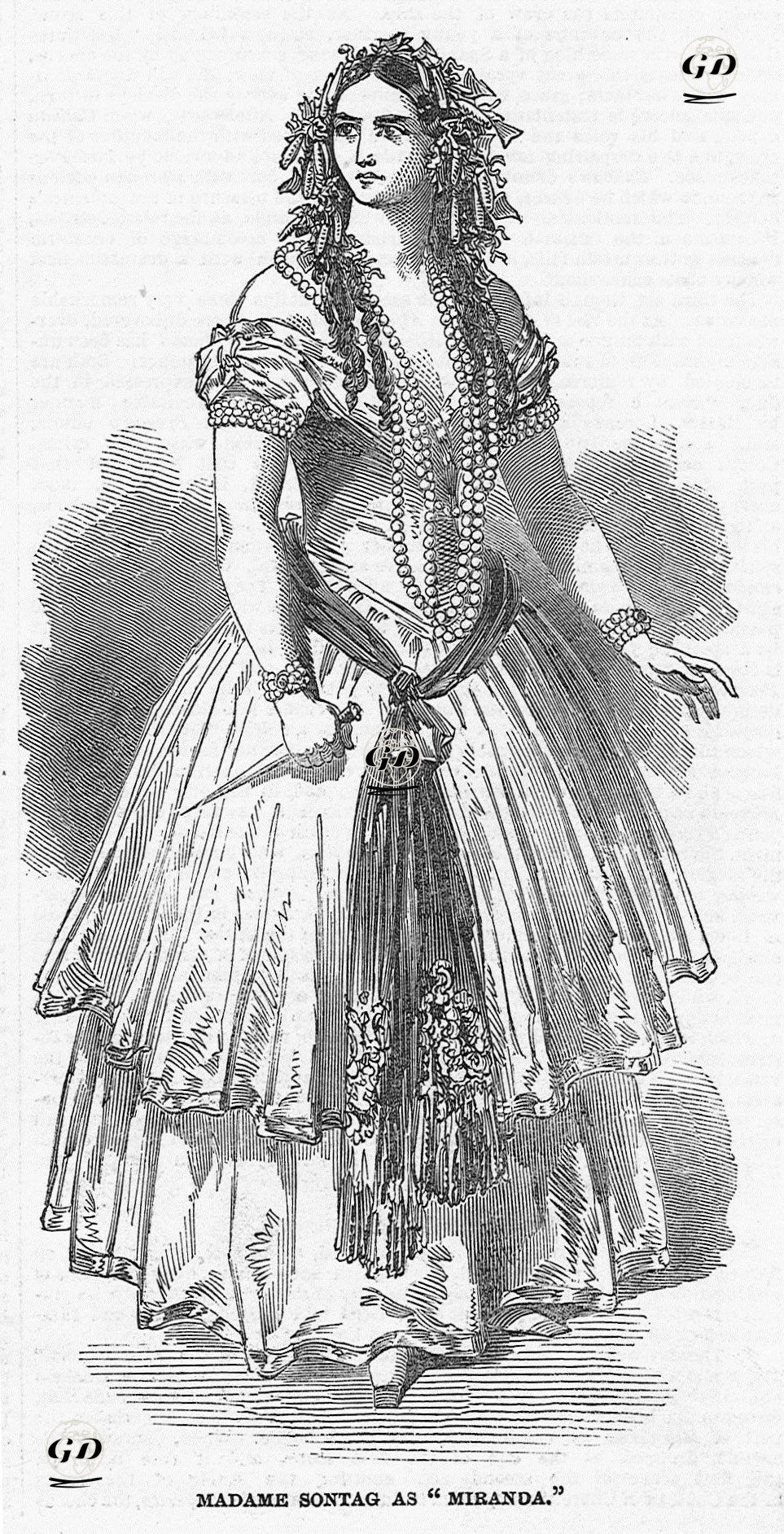 Madame Sontag As "Miranda" (La Tempesta)  -  - 1850