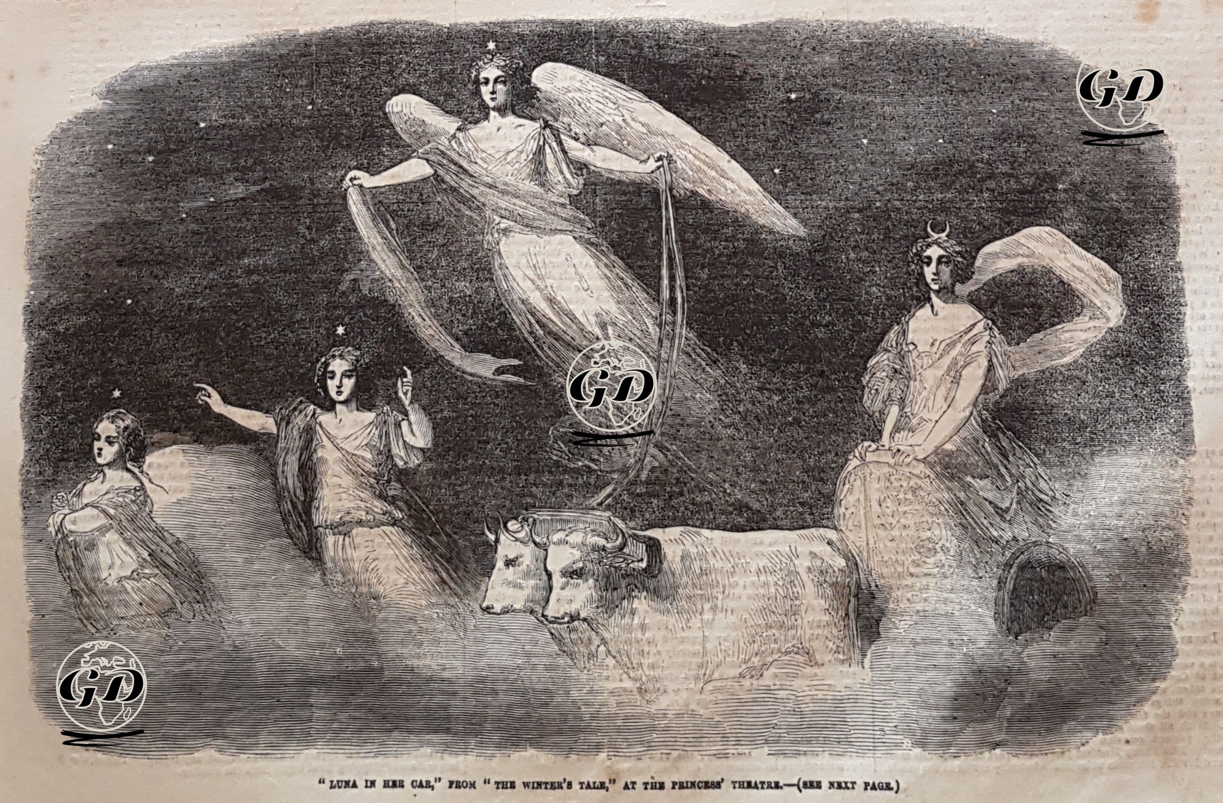 "Luna In Her Car" From " The Winter's Tale" At The Princess' Theatre -  - 1856