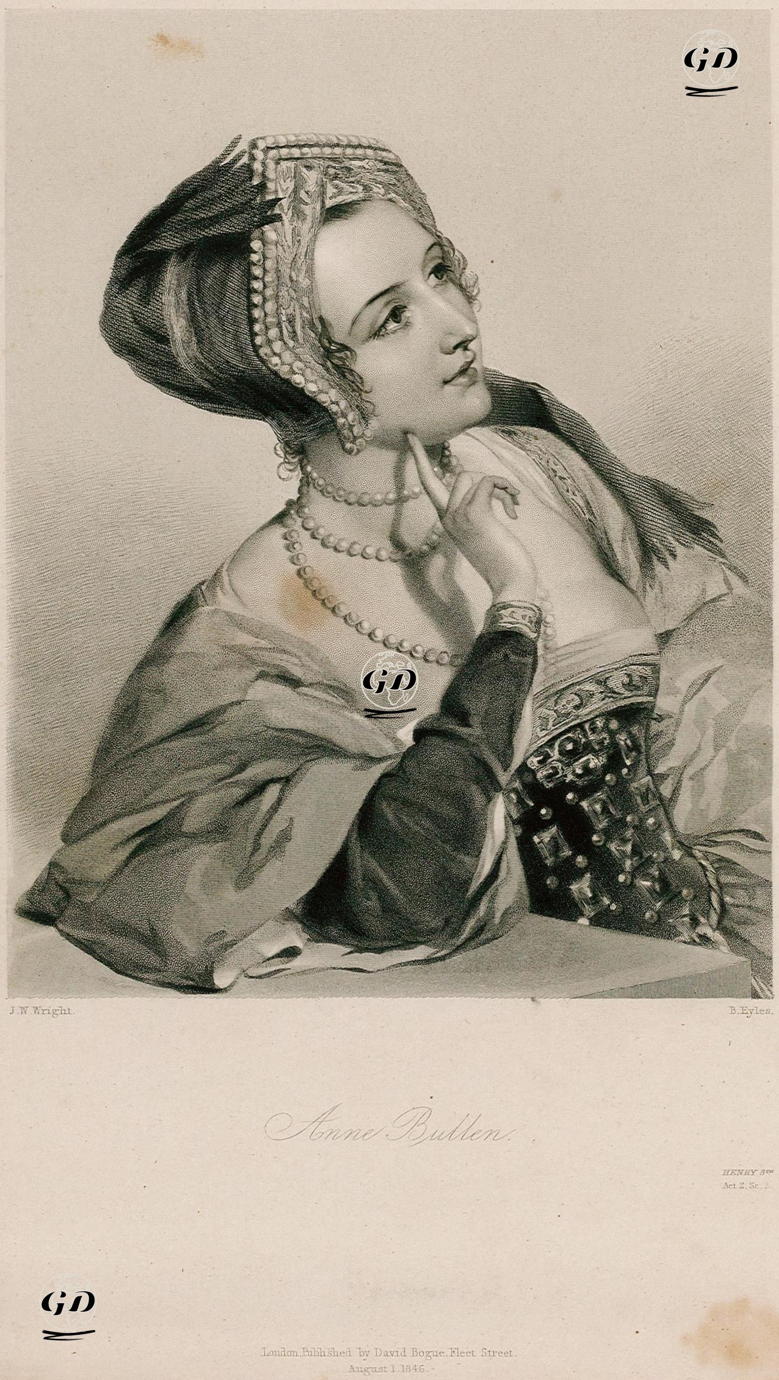 Anne Bullen, Act II. Scene II.(King Henry VIII.) - John William Wright (1802 -1848) - 1846