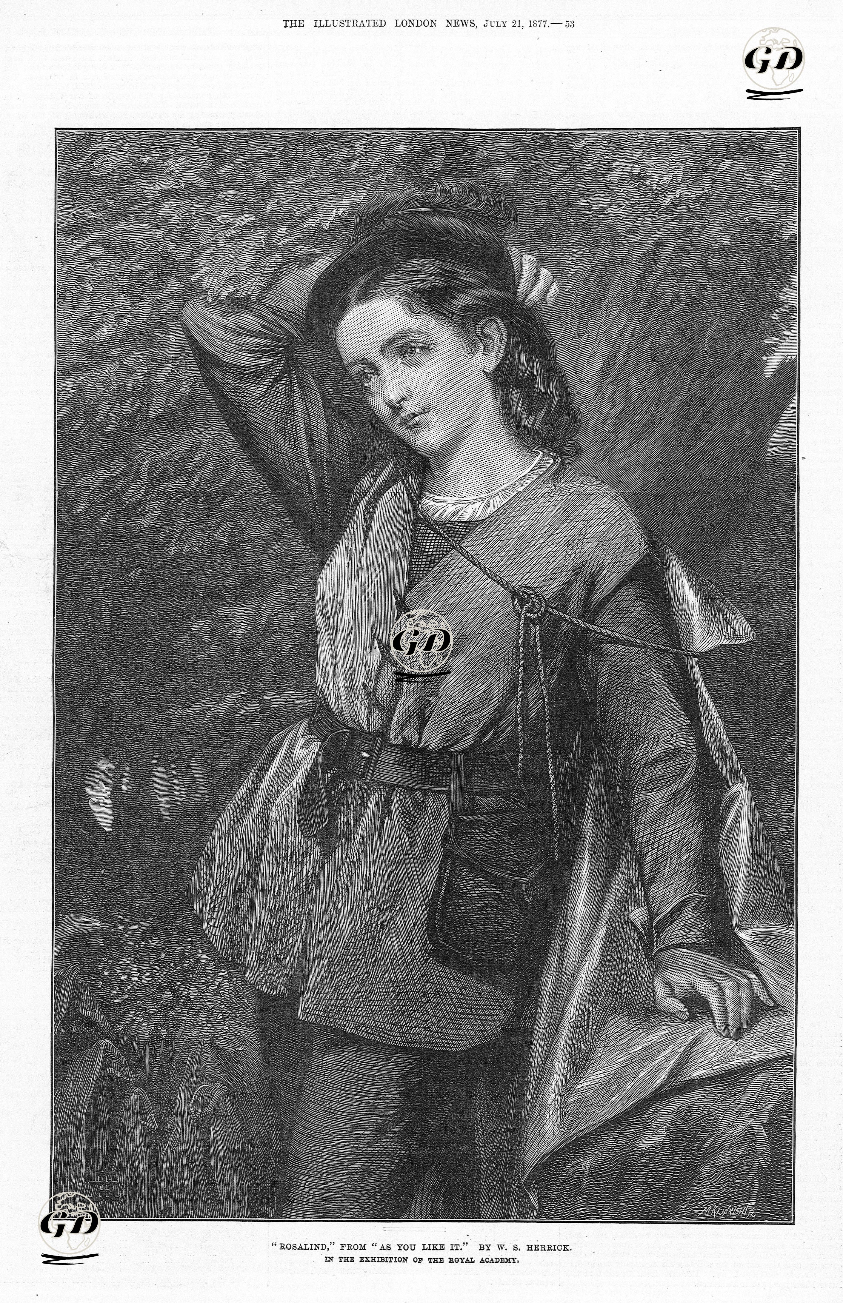"Rosalind" From "As You Like it" - William Salter Herrick (1807-1891) - 1877