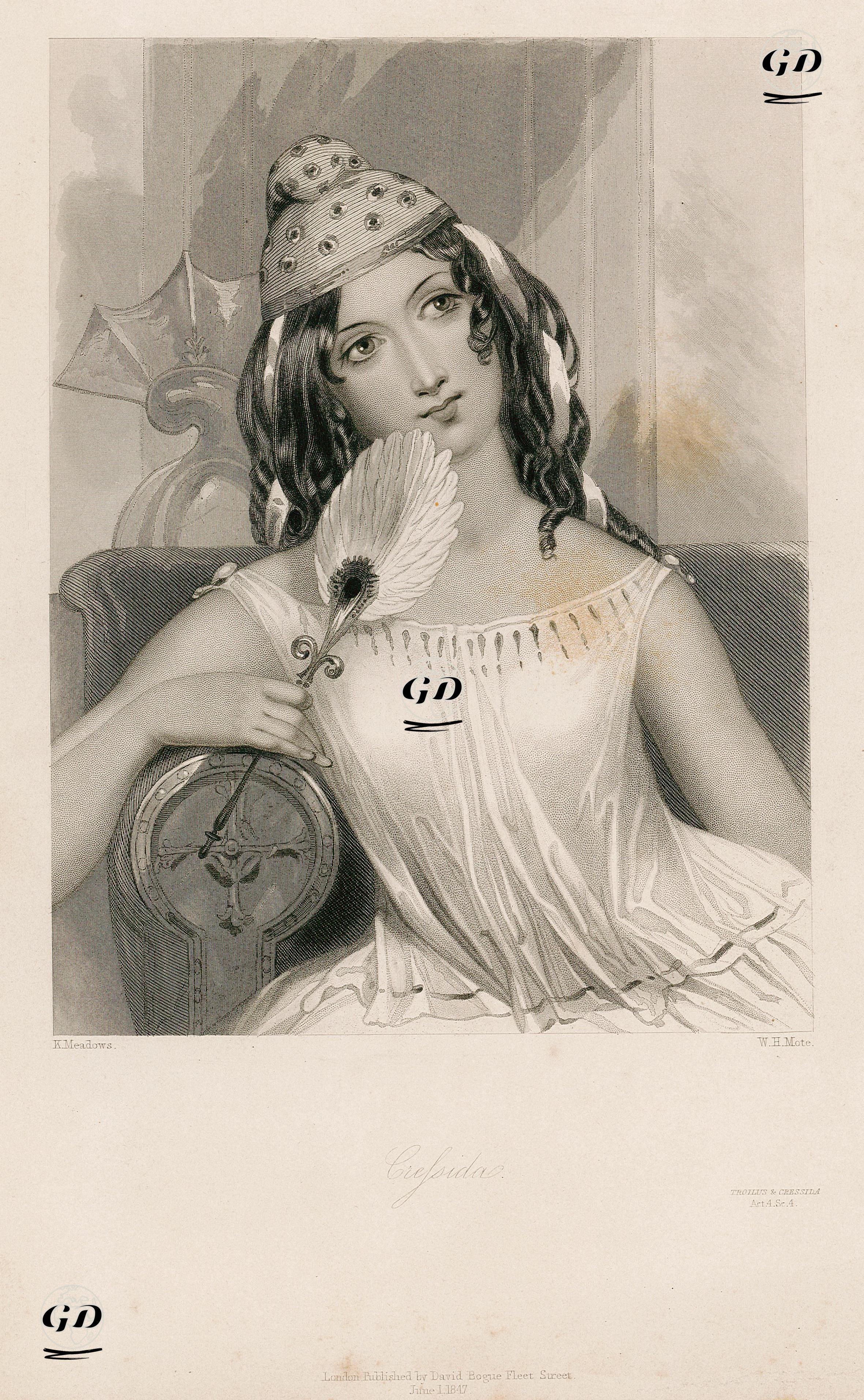 Cressida (Troilus & Cressida), Act.4 Sc.4  - Kenny Meadows (1790-1874) - 1847