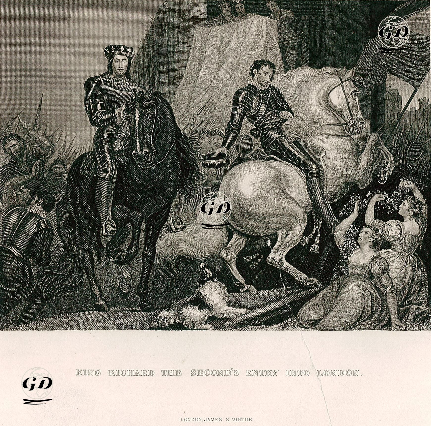 King Richard The Second's Entry into London (King II. Richard, Act 5. Scene 2) -  - 1859