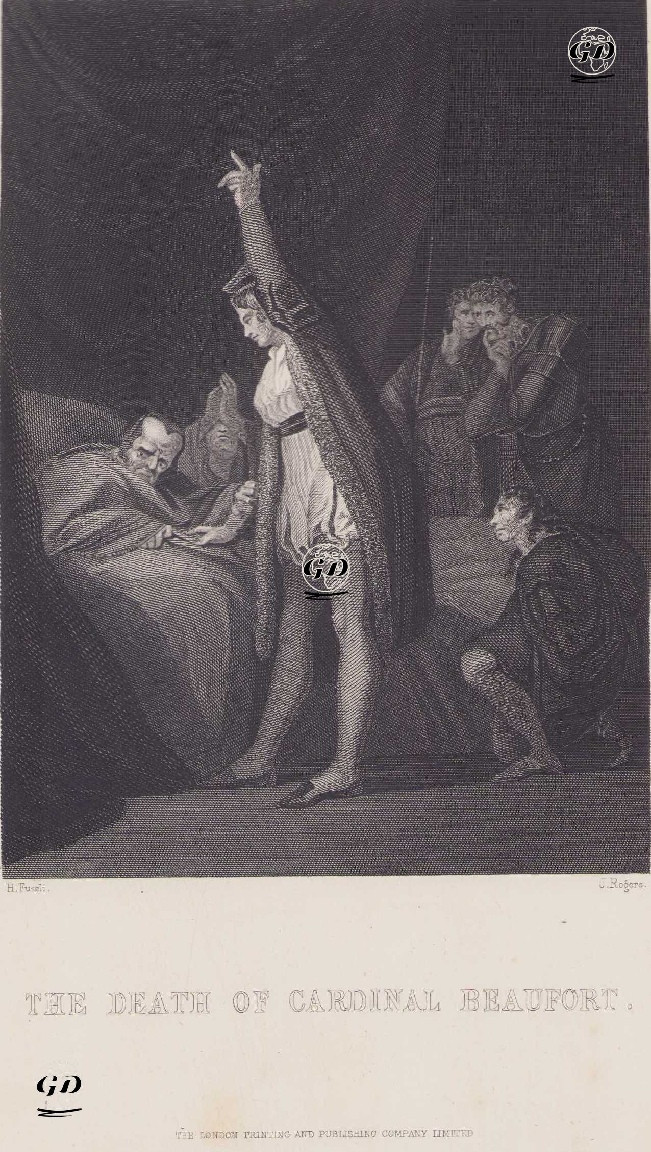 The Death Of Cardinal Beaufort, (King Henry Vl. Part 2. Act 3. Scene 3.) - Henry Fuseli (1741-1825) - 1830's