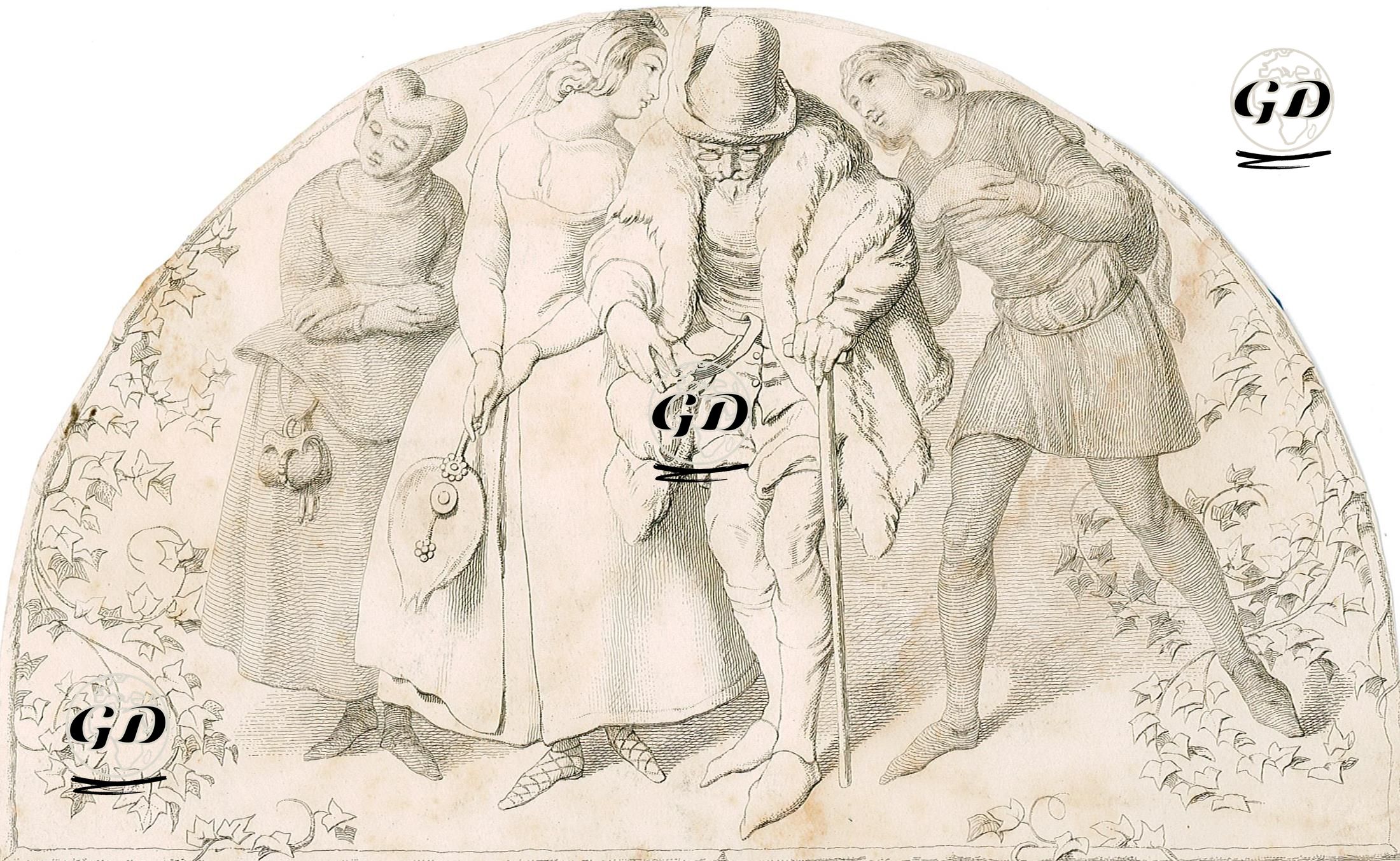 The Pantaloon (The Seven Ages of Man), Act II Sc. VII (As You Like İt)  - Daniel Maclise (1806-1870) - 1850