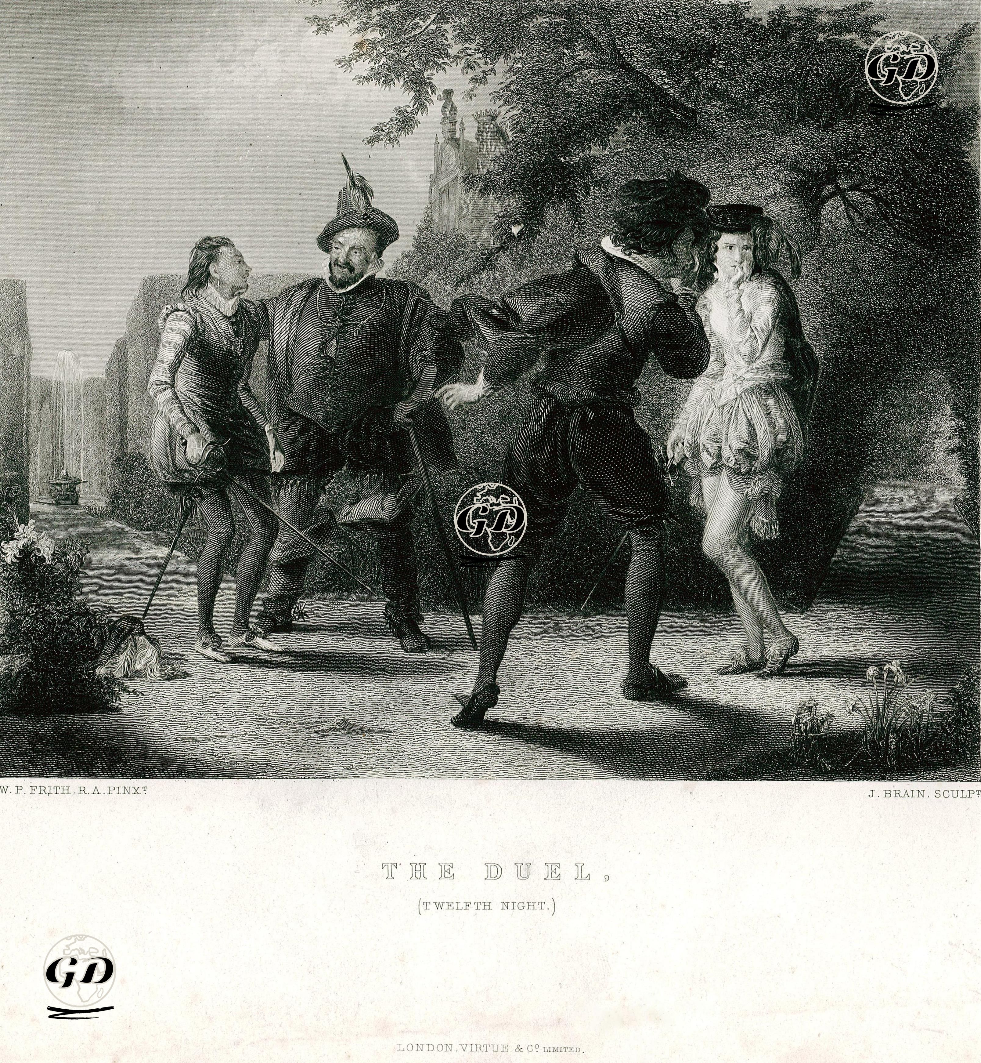 The Duel (Twelfth Night)   - William Powell Frith (1819-1909) - 1870-1876