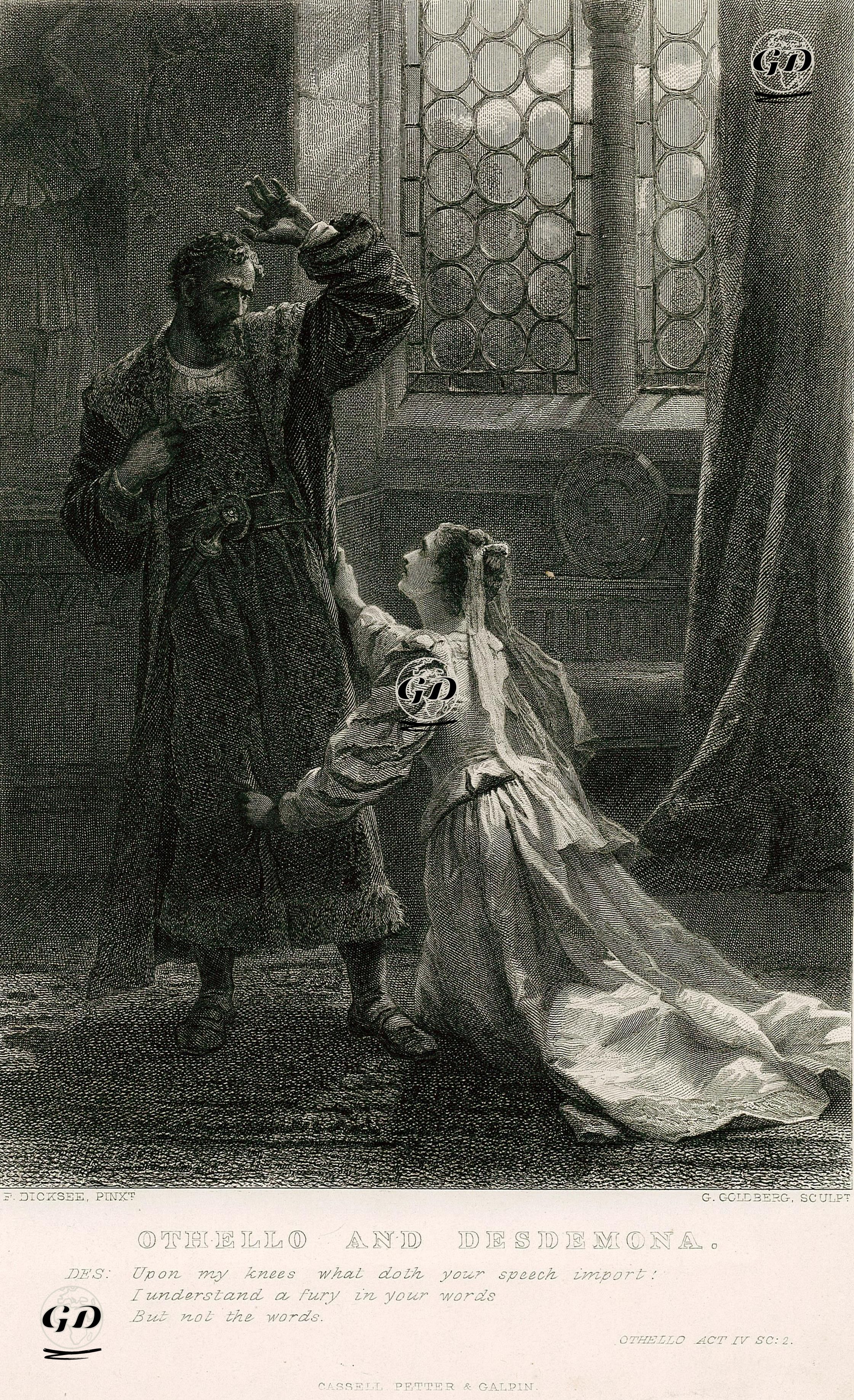 Othello And Desdemona, Act lV Sc. 2(Othello)  - Francis Bernard Dicksee (1853-1928) - 1870's