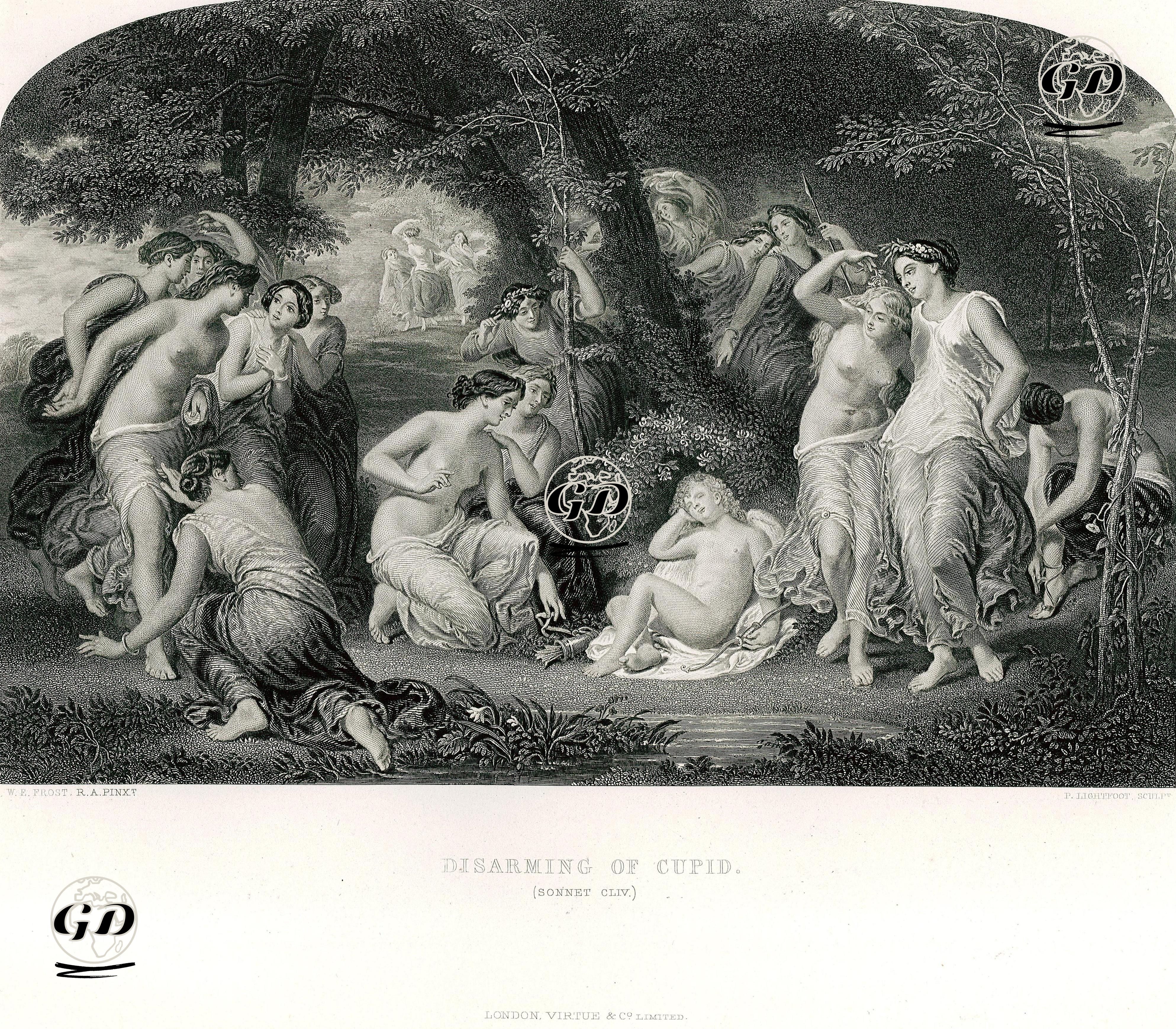 Disarming Of Cupid(Sonnet Cliv) - William Edward Frost (1810-77) - 1870-1876