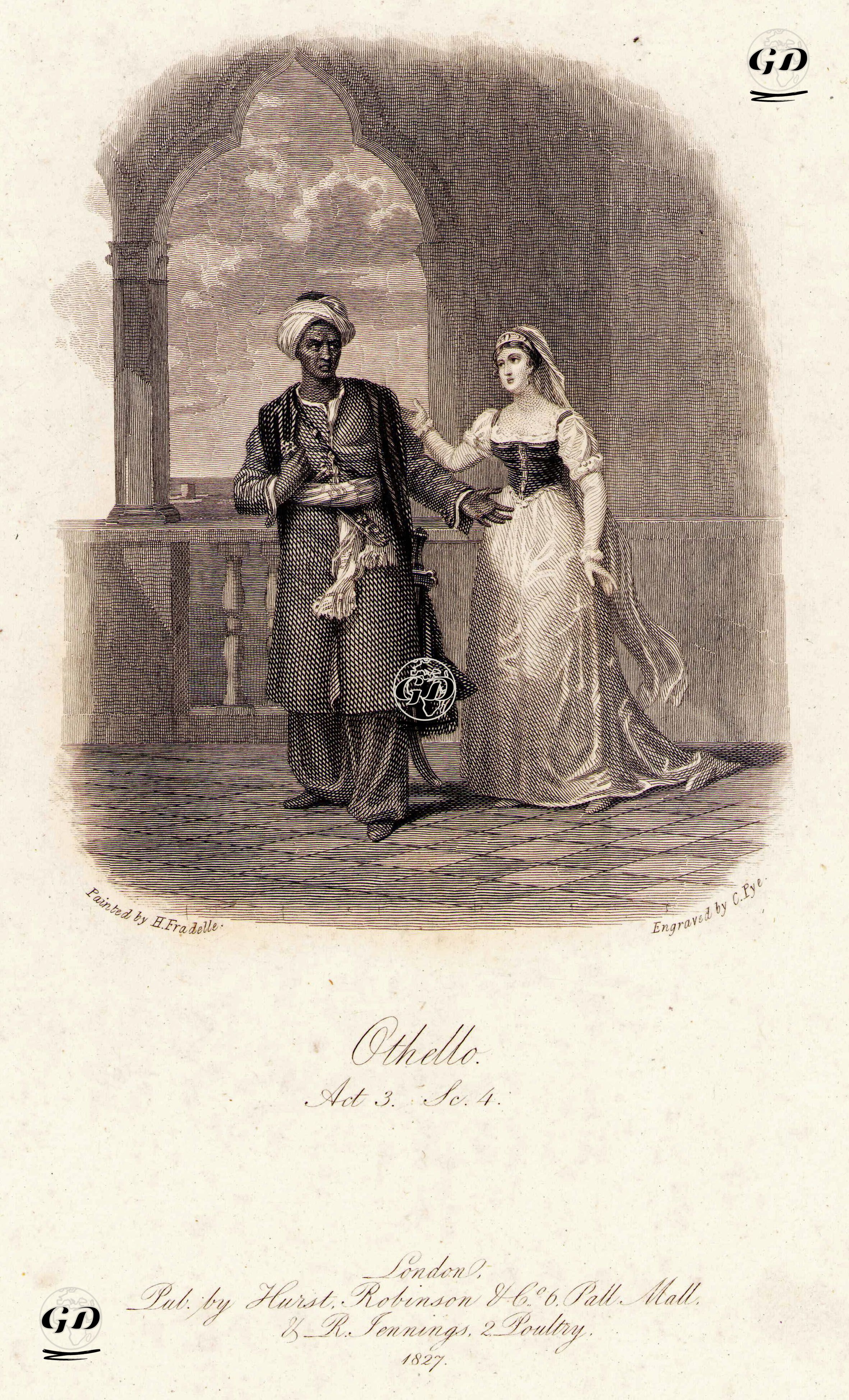 Othello, Act 3 Sc.4  - Henri Jean Baptiste Victoire Fradelle (1778-1865) - 1827