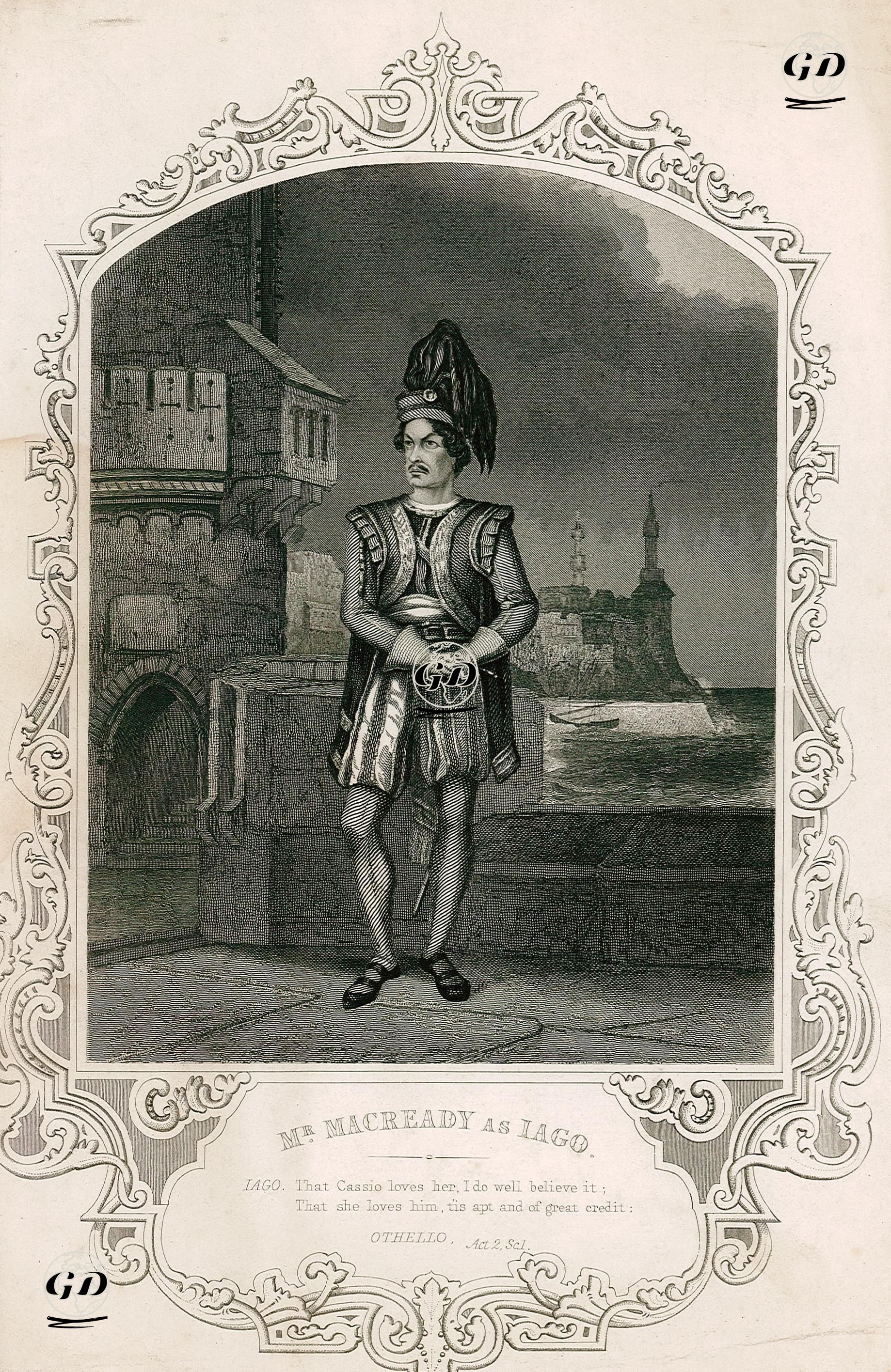 Mr. Macready As Iago, Act 2 Sc. 1(Othello)   -  - 1850