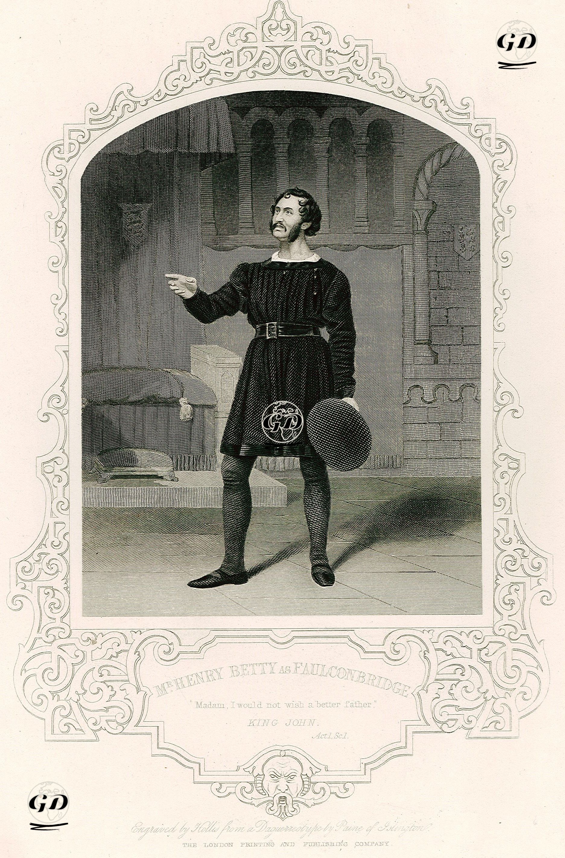 Mr. Henry Betty As Faulconbridge, Act. 1 Sc. 1(The Life And Death Of King John)  - Paine of Islington (photographers) - 1850