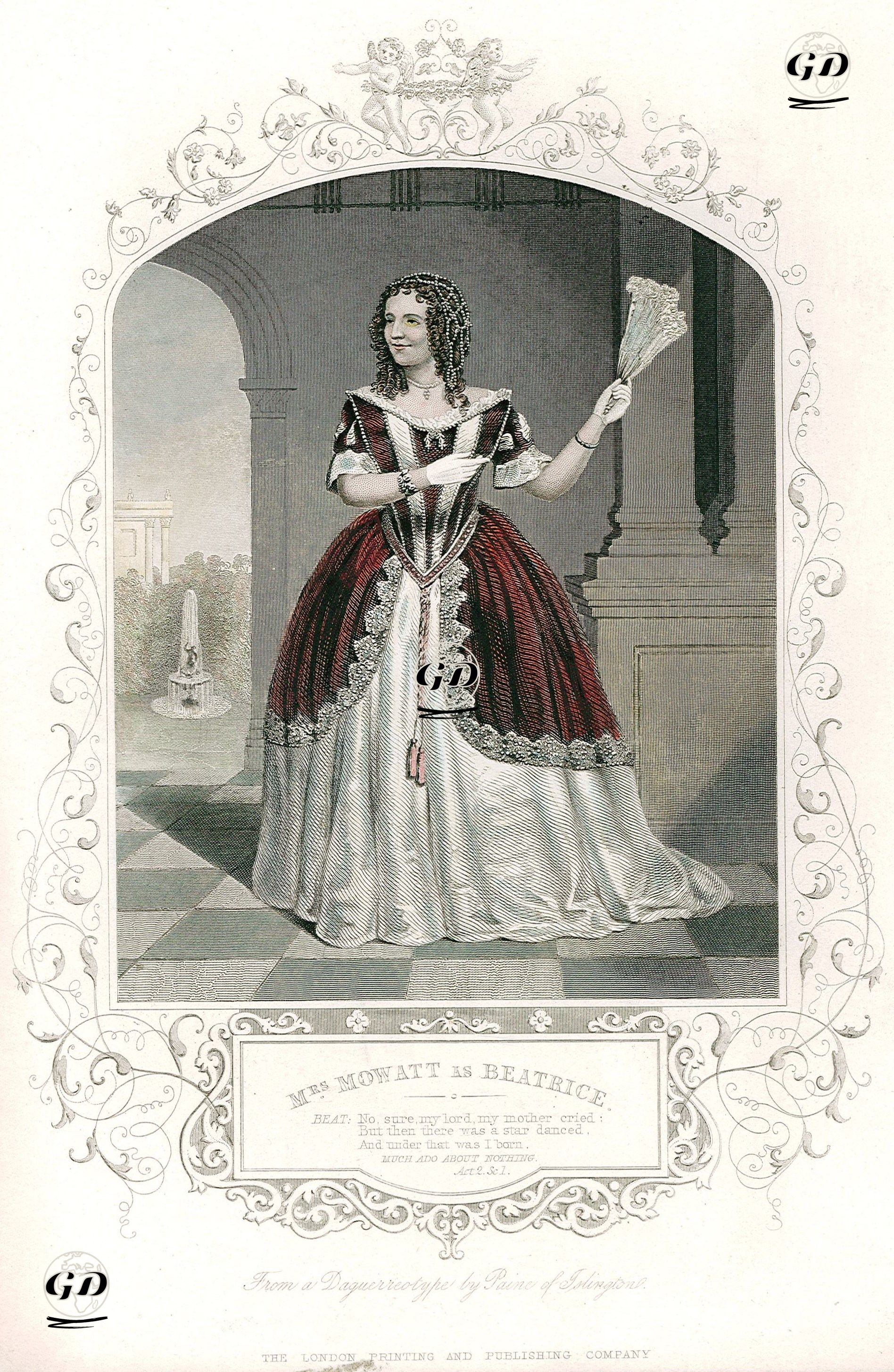 Mrs. Mowatt As Beatrice, Act. 2 Sc. 1 (Much Ado About Nothing)  - Paine of Islington (photographers) - 1850