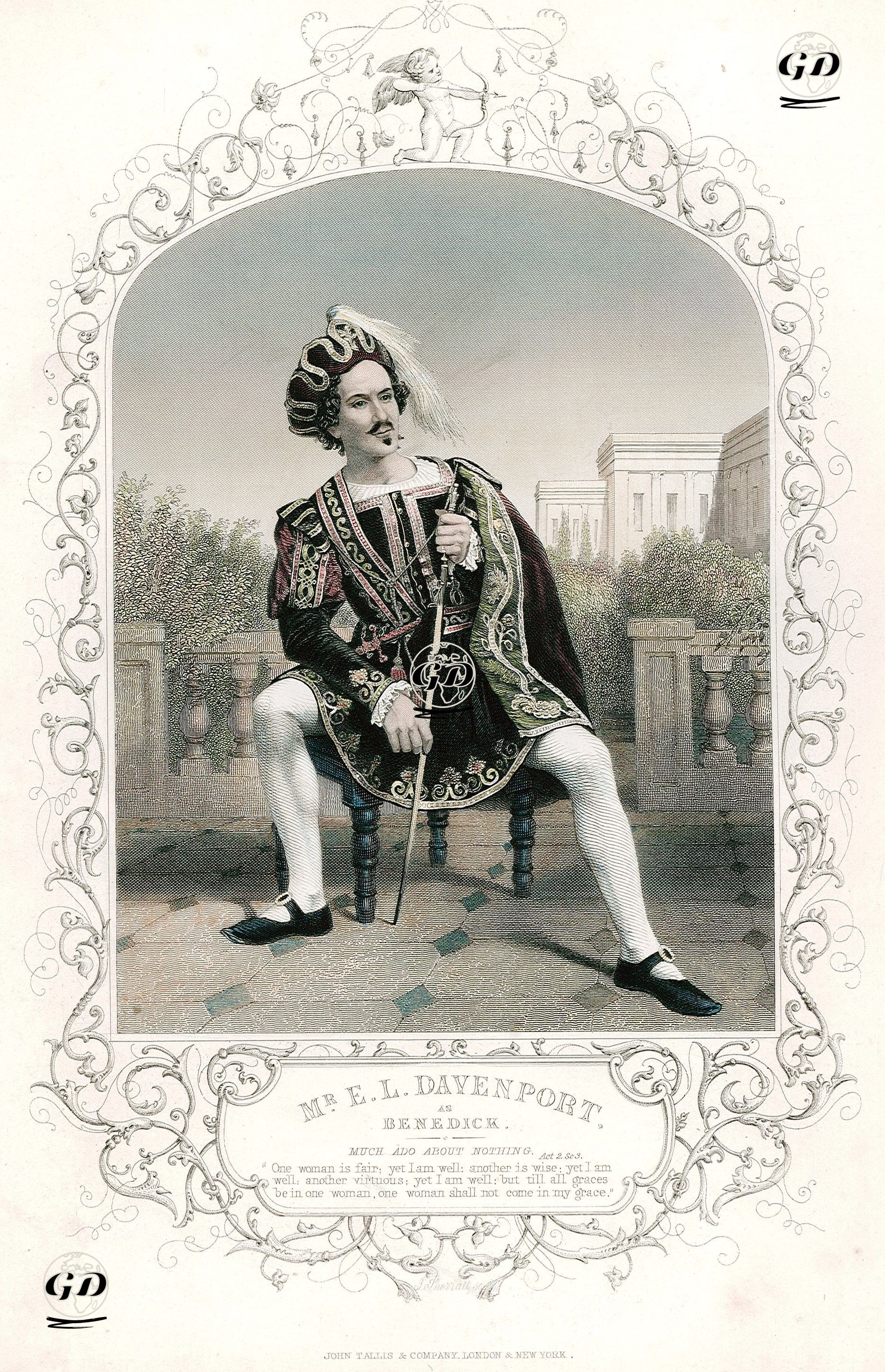 Mr. E.L. Davenport As Benedick, Act. 2 Sc. 3 (Much Ado About Nothing) -  - 1850