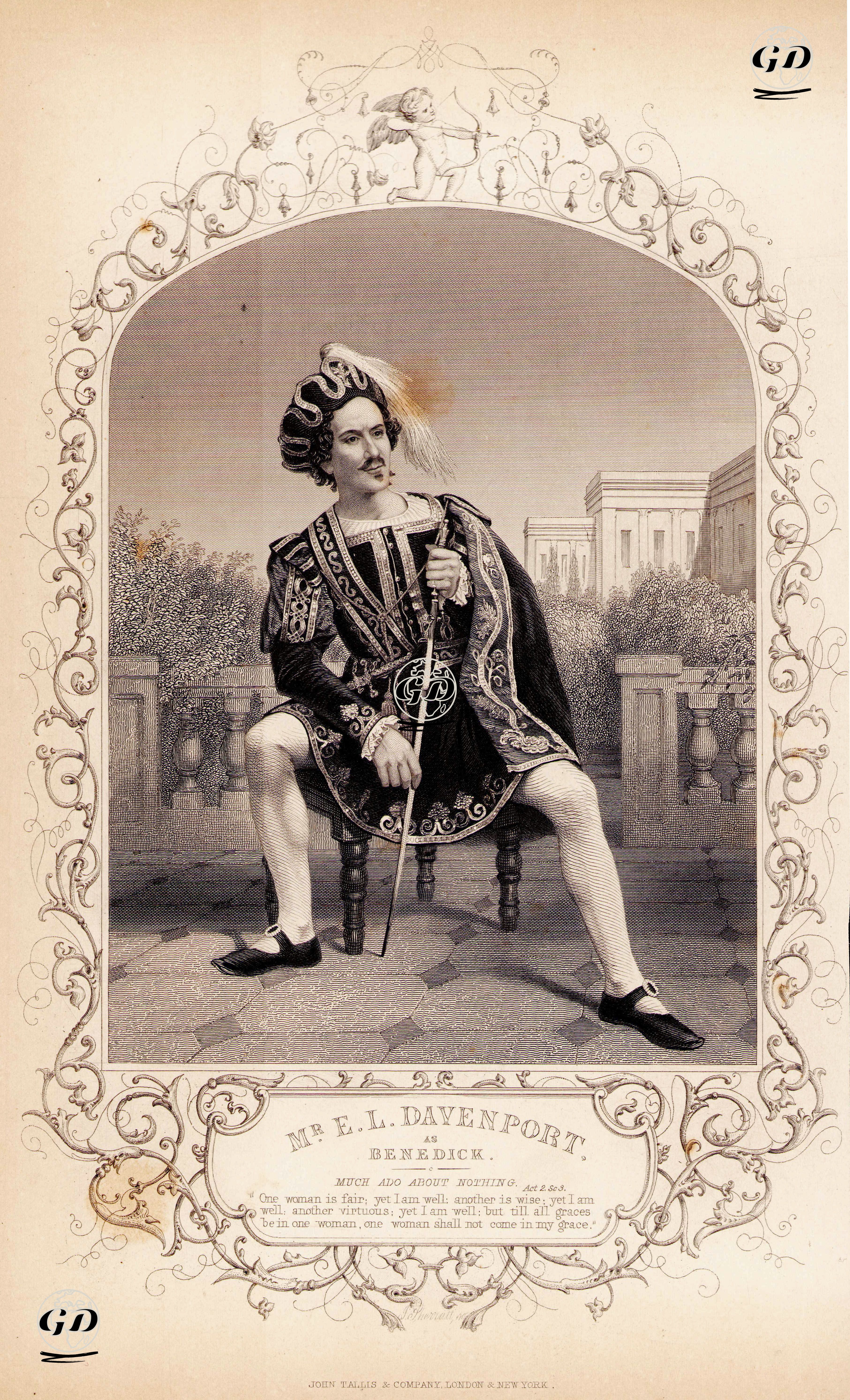 Mr. E.L. Davenport As Benedick, Act. 2 Sc. 3 (Much Ado About Nothing) -  - 1850