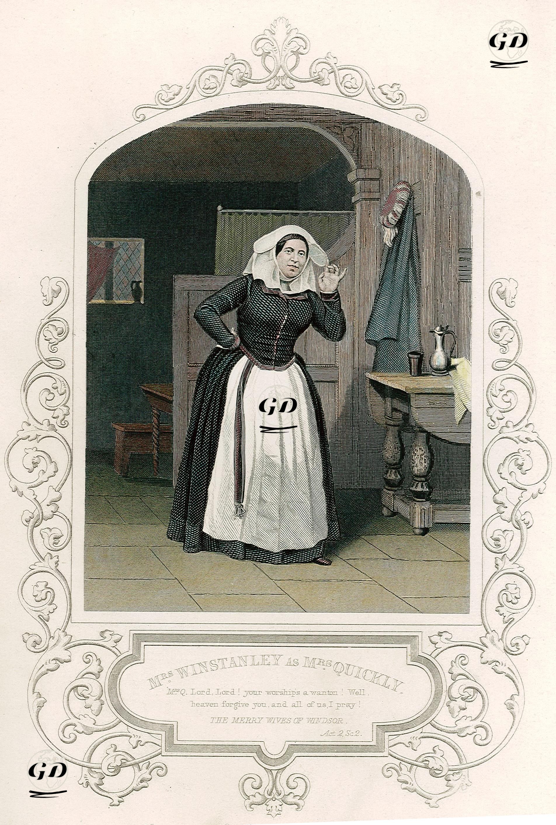 Mrs. Winstanley As Mrs. Quickly, Act 2 Sc. 2 (The Merry Wives Of Windsor)  - John Jabez Edwin Mayall (1813-1901) (Photographer) - 1850