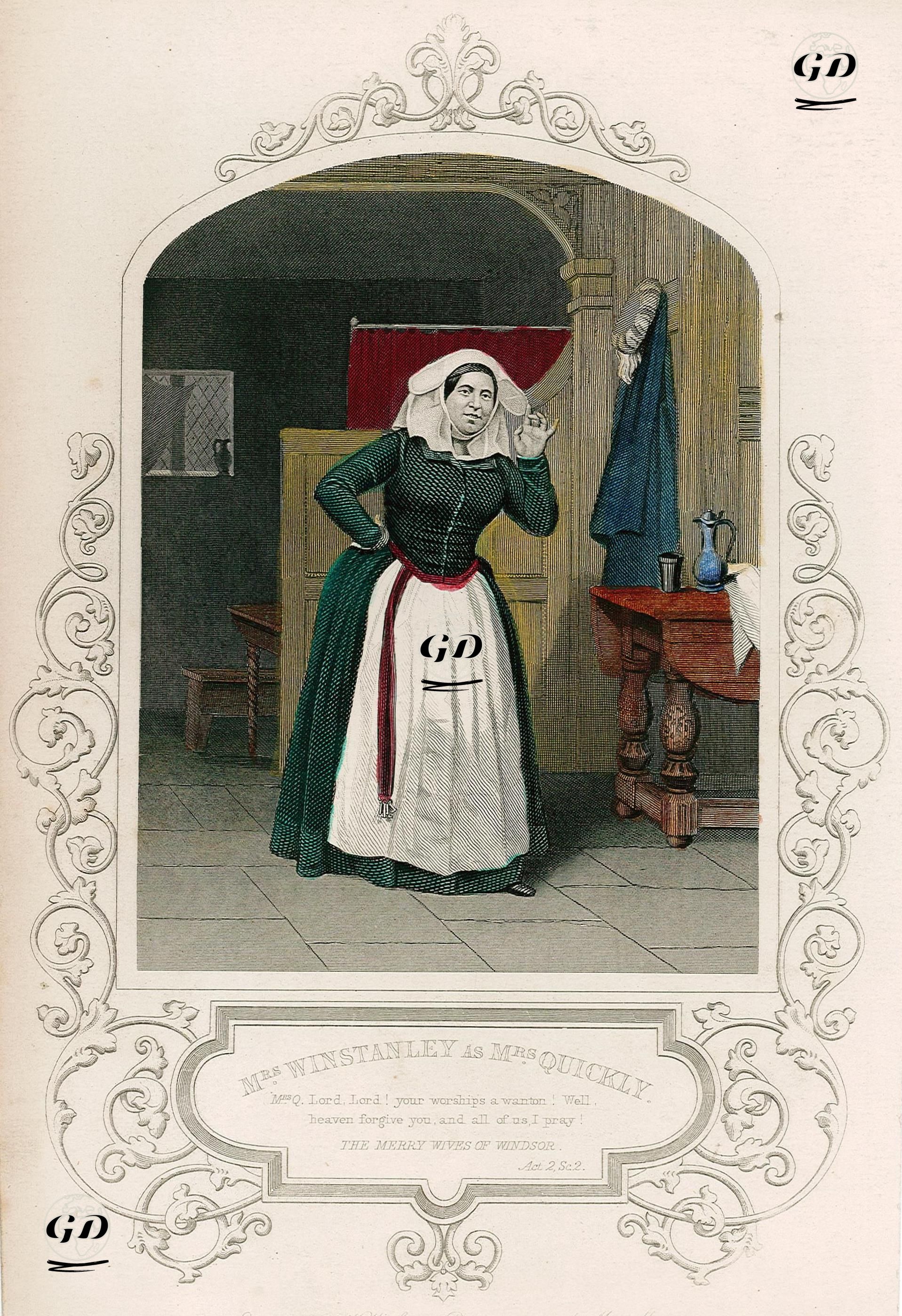 Mrs. Winstanley As Mrs. Quickly, Act 2 Sc. 2 (The Merry Wives Of Windsor) - John Jabez Edwin Mayall (1813-1901) (Photographer) - 1850