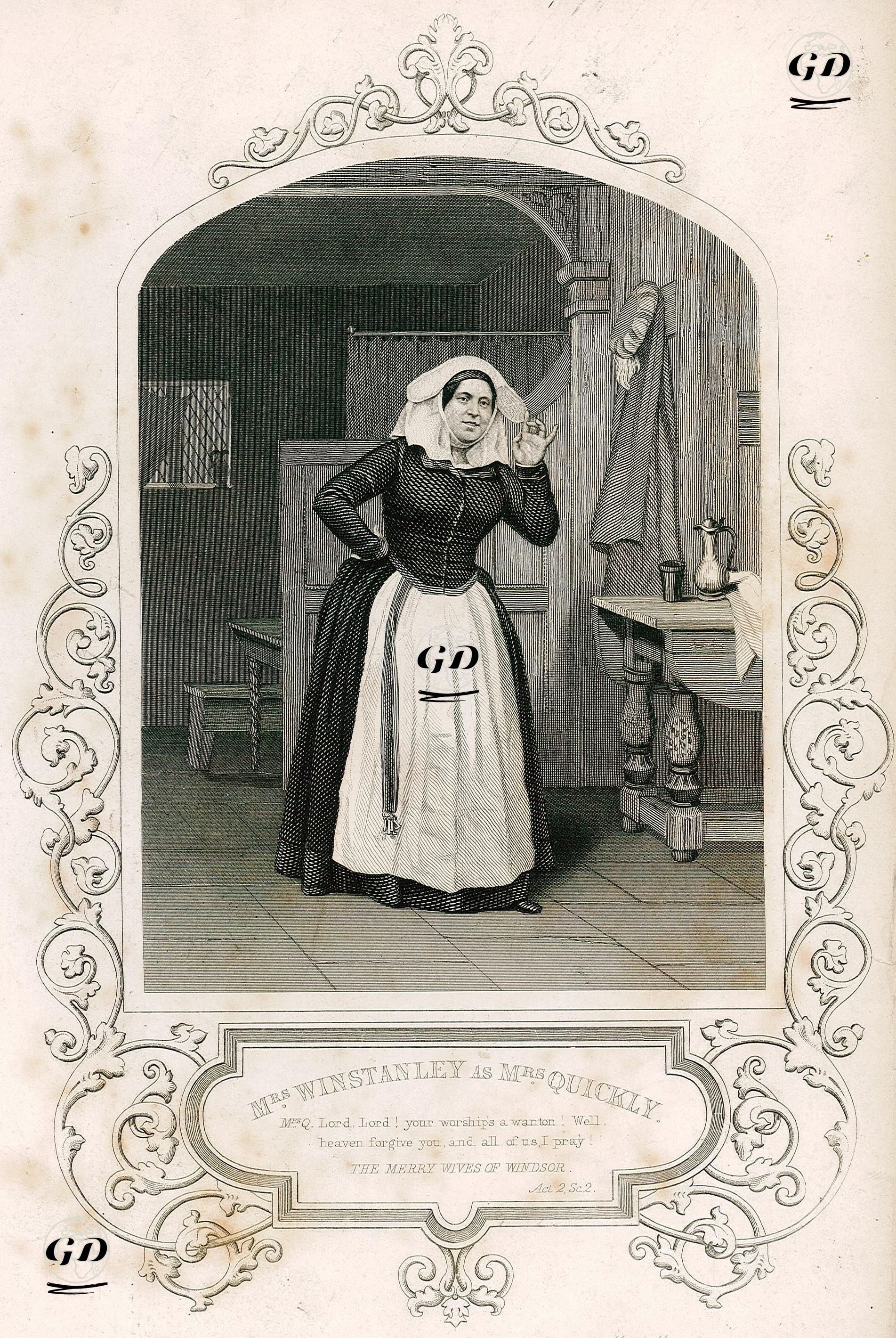Mrs. Winstanley As Mrs. Quickly, Act 2 Sc. 2 (The Merry Wives Of Windsor) - John Jabez Edwin Mayall (1813-1901) (Photographer) - 1850