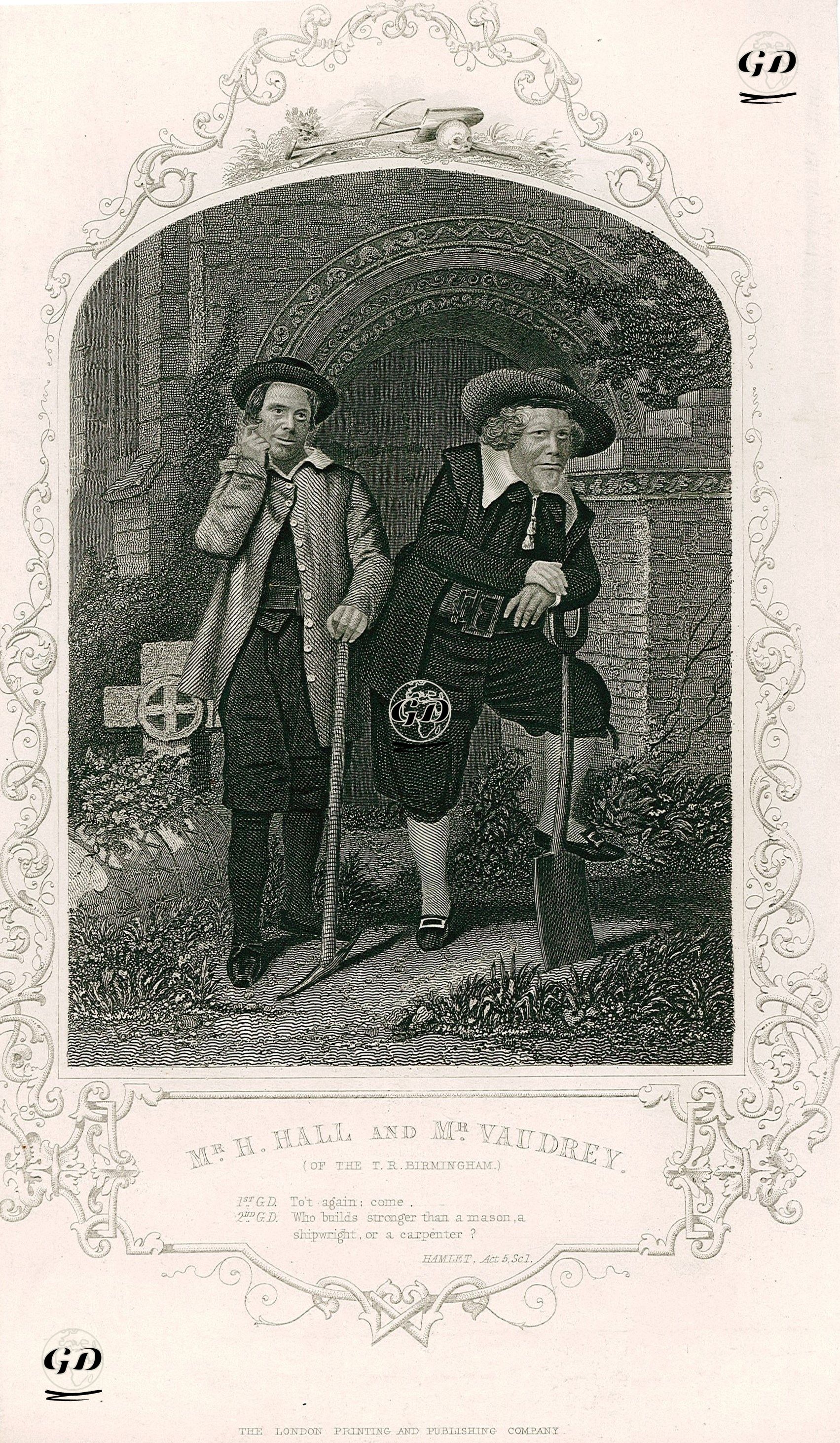 Mr. H.Hall And Mr. Vaudrey (Of The T.R. Birmingham), Act. 5 Sc. 1(Hamlet) -  - 1850