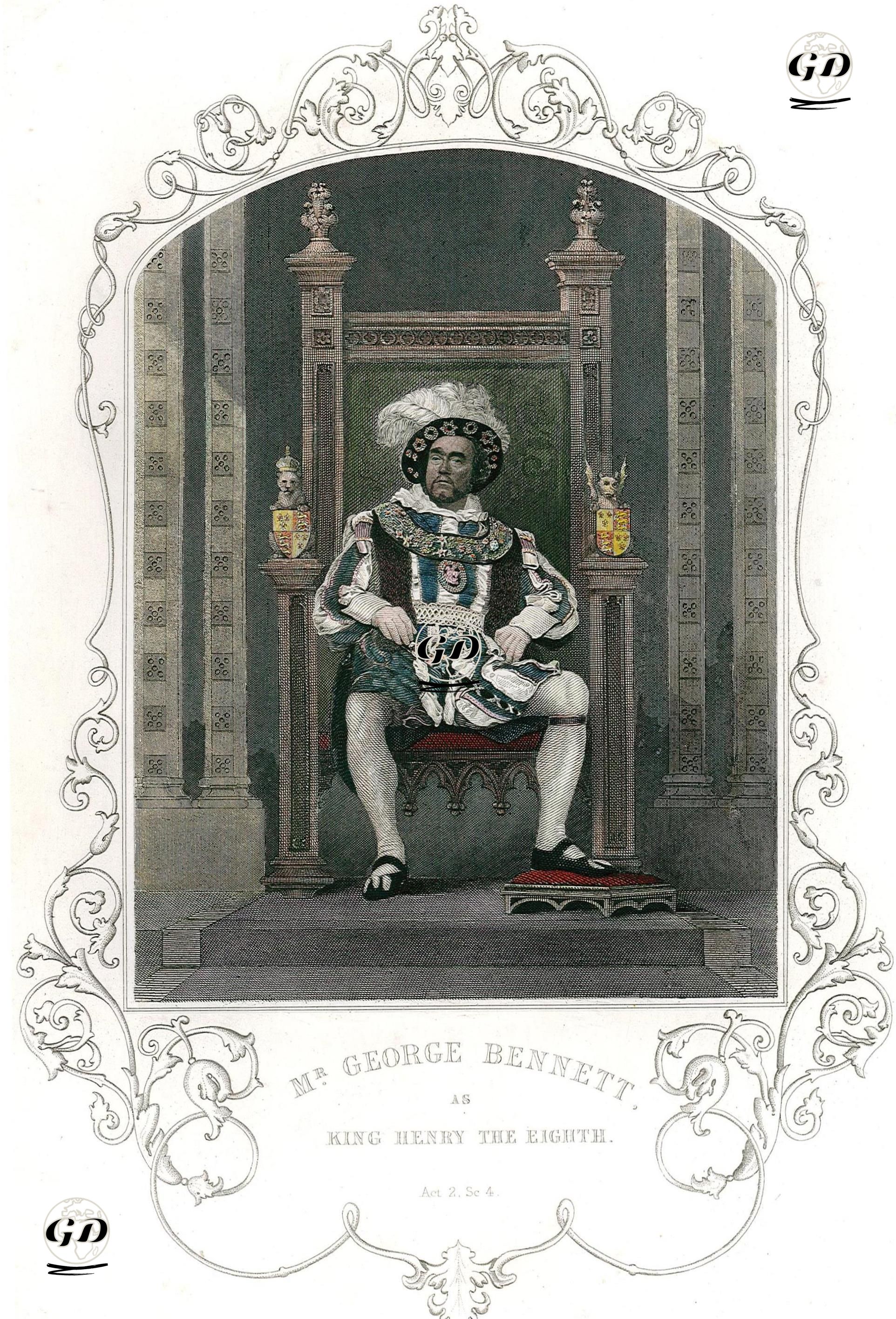 Mr. George Bennett As King Henry The Eighth, Act. 2 Sc. 4(King Henry VIII.)  - Paine of Islington (photographers) - 1850