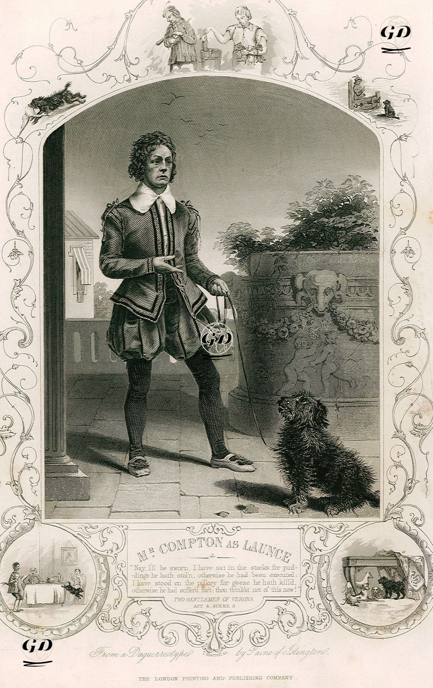 Mr. Compton As Launce, Act 4. Scene 2 (The Two Gentlemen Of Verona)  - Paine of Islington (photographers) - 1850