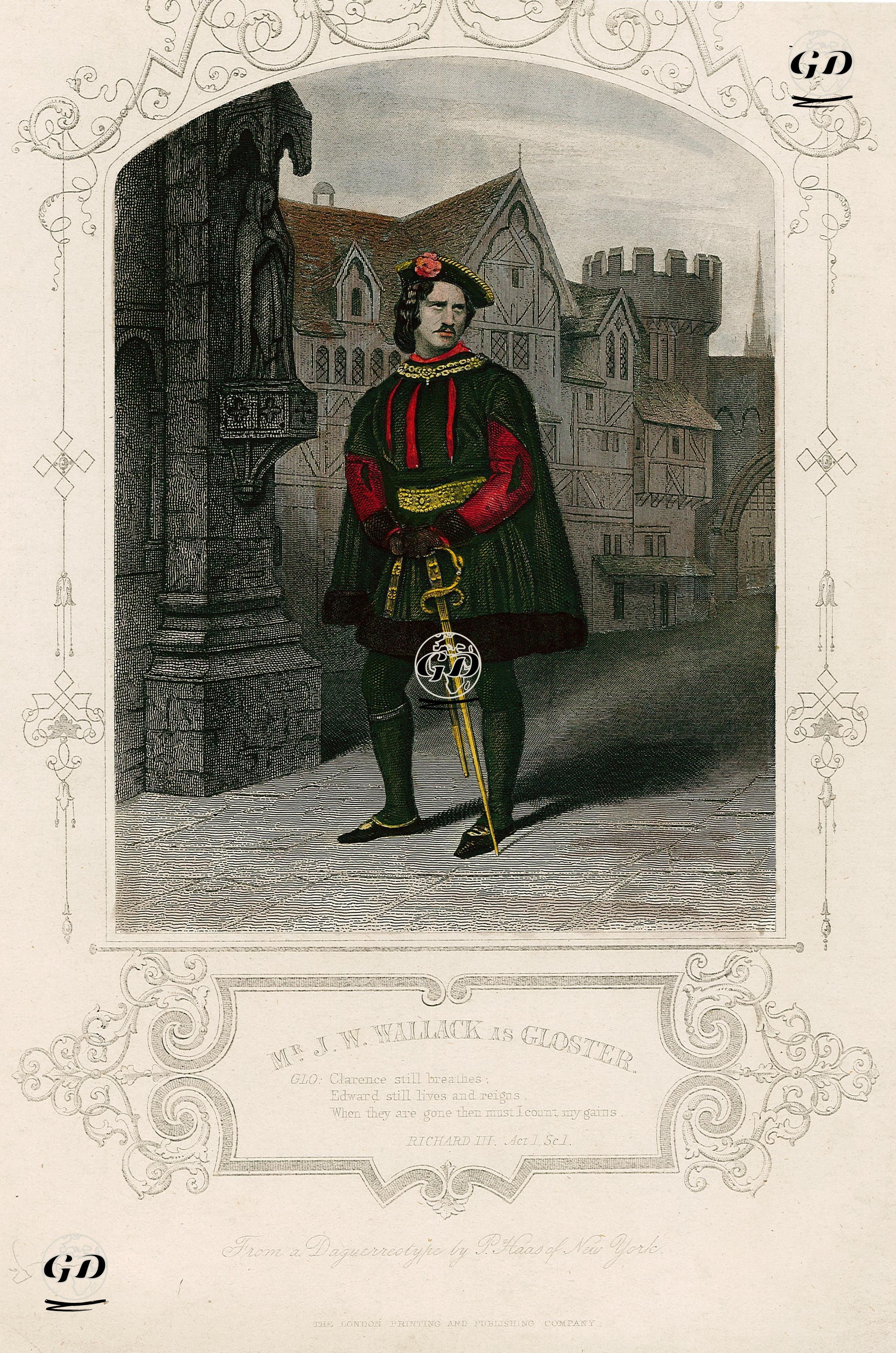 Mr. J.W.Wallack As Gloster, Act. 1 Sc. 1(The Tragedy Of King Richard III.)  - P.Haas - 1850