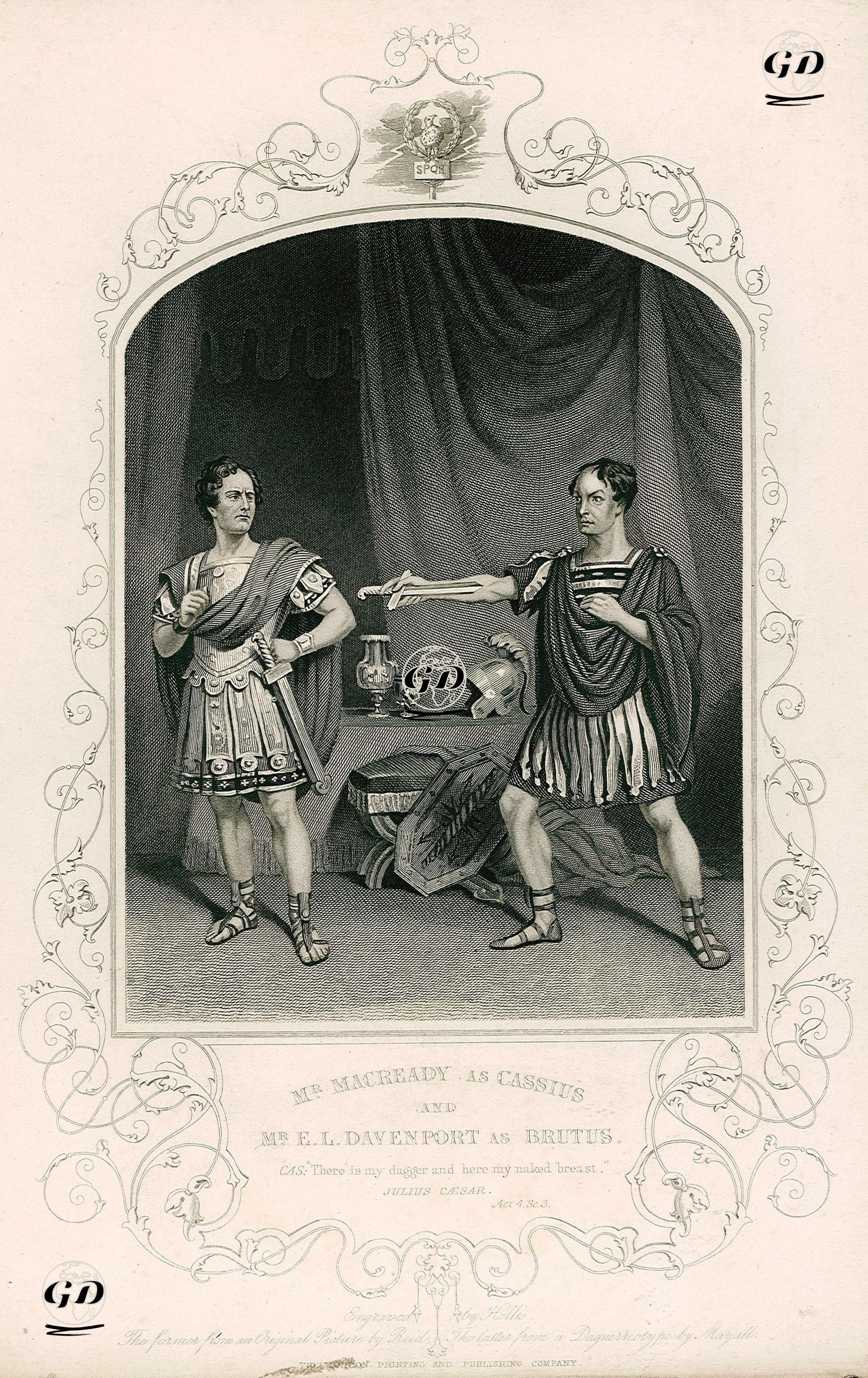 Mr. Macready As Cassius And Mr. E.L. Davenport As Brutus, Act. 4 Sc. 3(Julius Caeser)  - John Jabez Edwin Mayall (1813-1901) (Photographer) - 1850