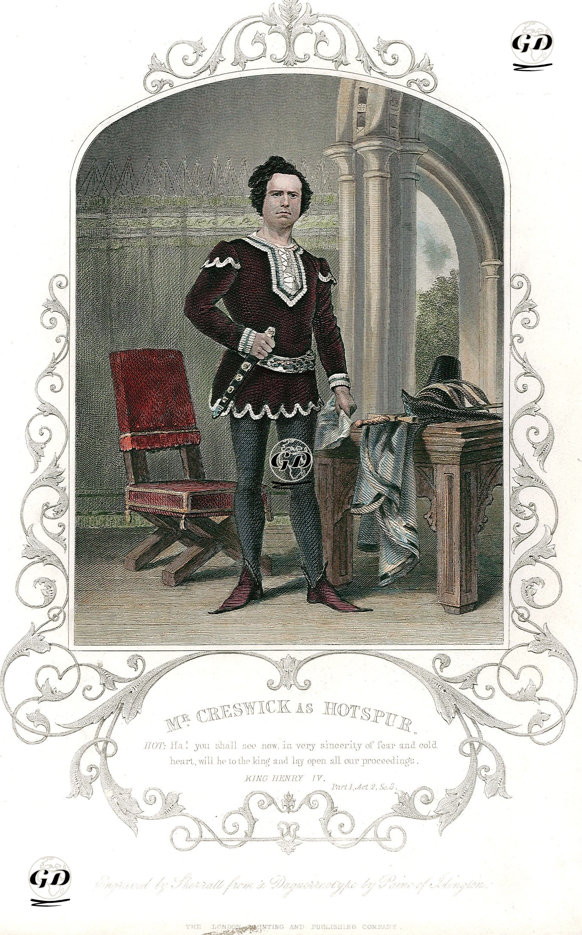 Mr. Creswick As Hotspur, Part 1 Act. 2 Sc. 3(The History Of Henry IV.)  - Paine of Islington (photographers) - 1850
