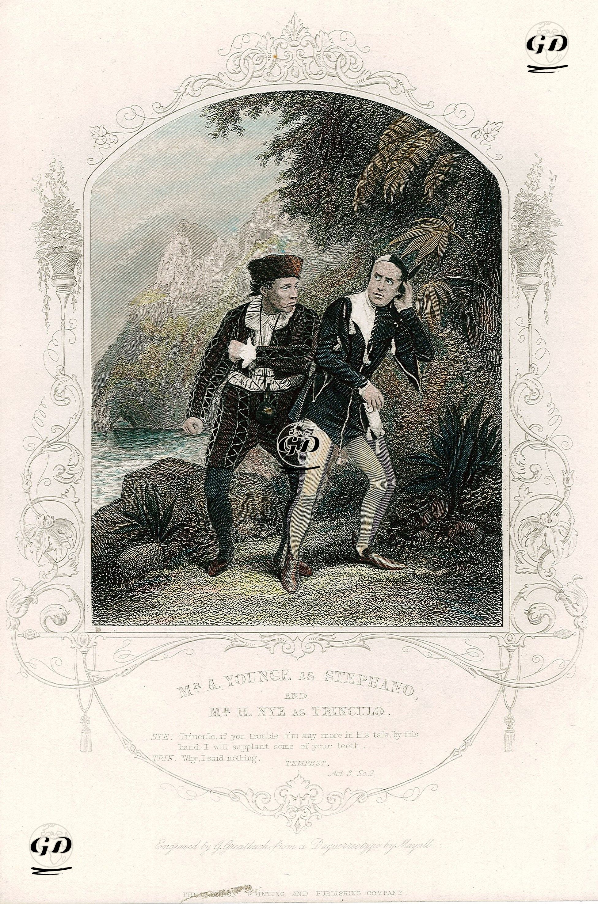 Mr. A.Younge As Stephano And Mr. H.Nye As Trinculo, Act. 3 Sc. 2 (The Tempest)  - John Jabez Edwin Mayall (1813-1901) (Photographer) - 1850