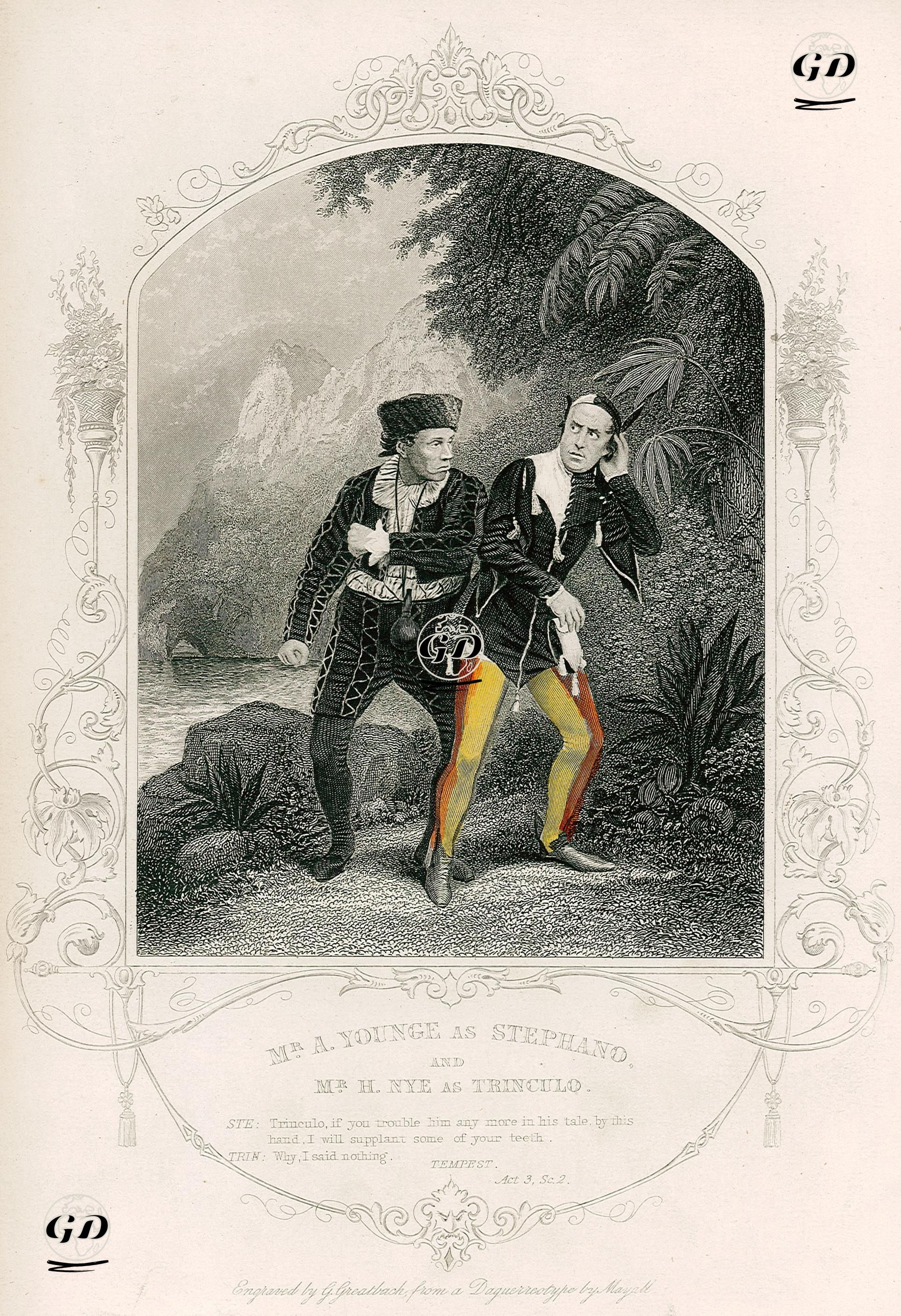 Mr. A.Younge As Stephano And Mr. H.Nye As Trinculo, Act. 3 Sc. 2 (The Tempest)  - John Jabez Edwin Mayall (1813-1901) (Photographer) - 1850