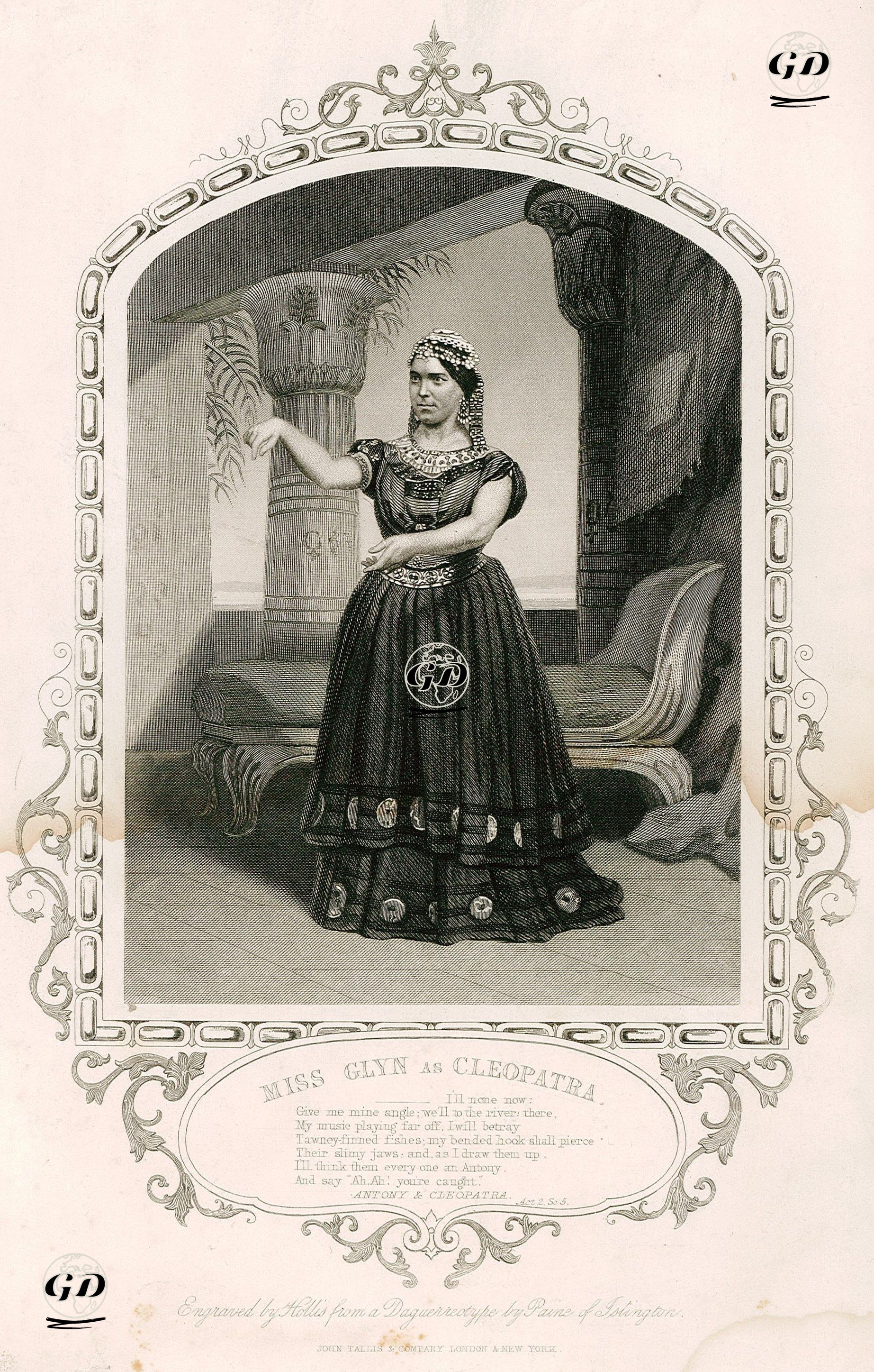Miss Clyn As Cleopatra, Act 2. Sc. 5(Antony & Cleopatra)  - Paine of Islington (photographers) - 1850