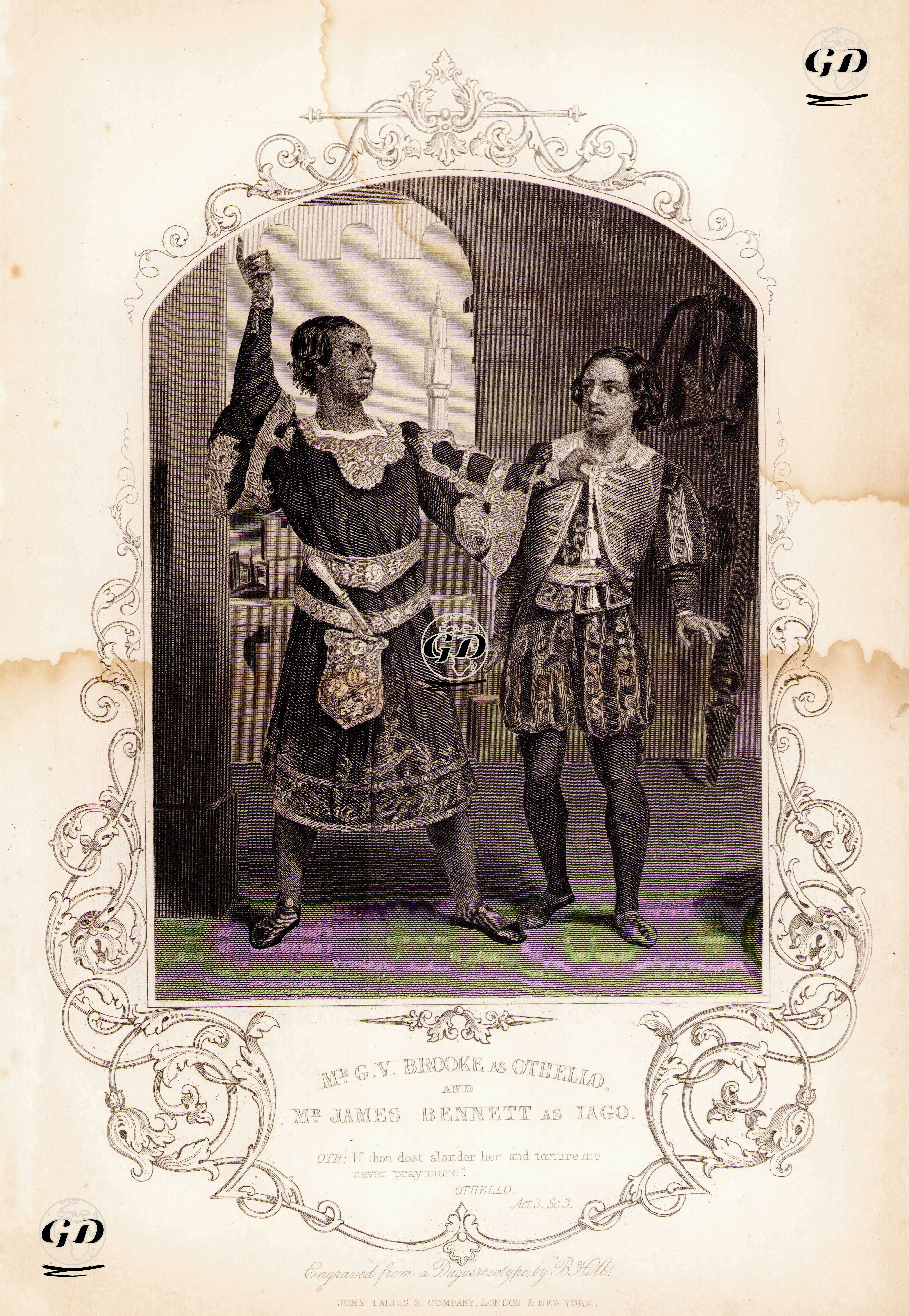 Mr. G.V. Brooke As Othello And Mr. James Bennett As Iago, Act. 3 Sc. 3 (Othello)  -  - 1850