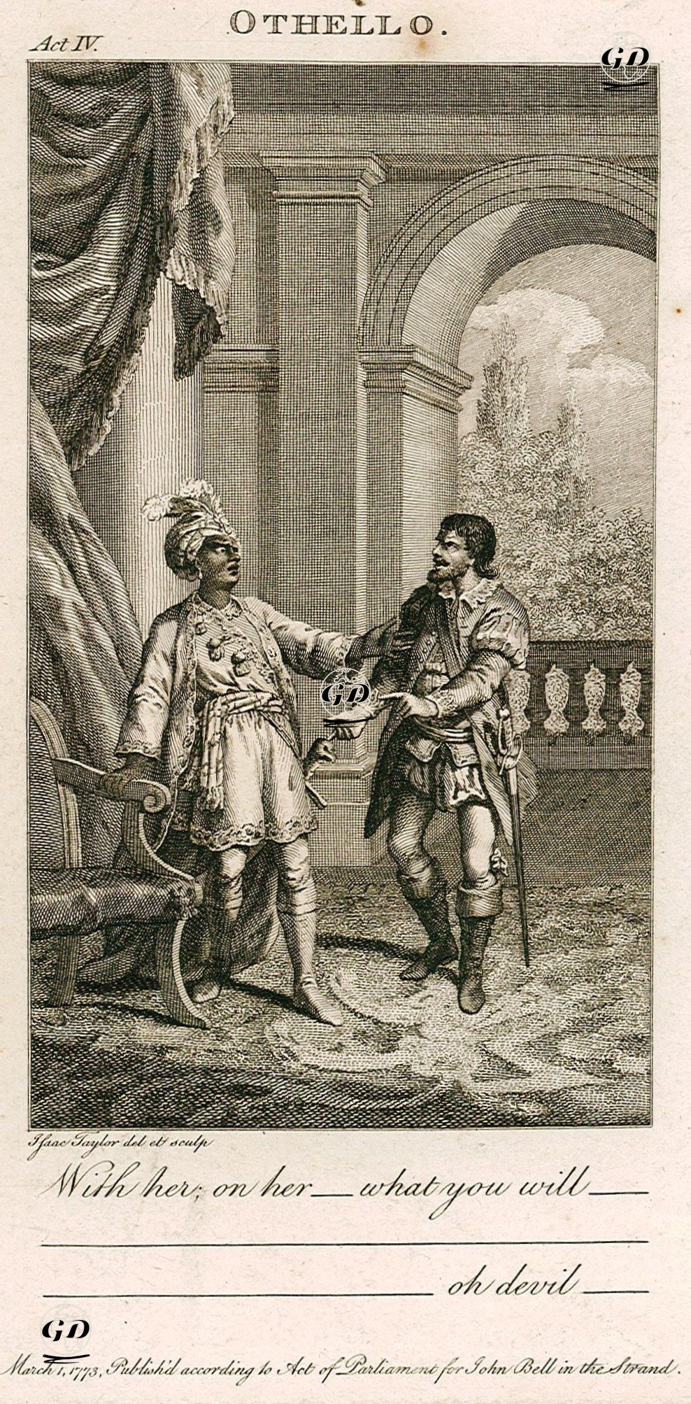 Othello, Act lV - İsaac Taylor (1730-1807) - 1773
