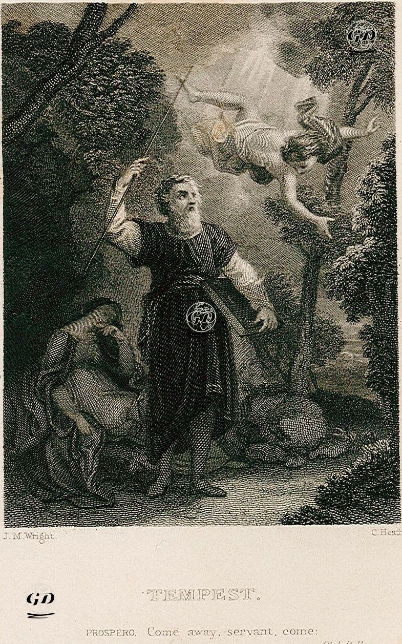 Tempest (Prospero:Come Away, Servant, Come), Act 1 Sc 2  - John Masey Wright (1777-1866) - 1830's