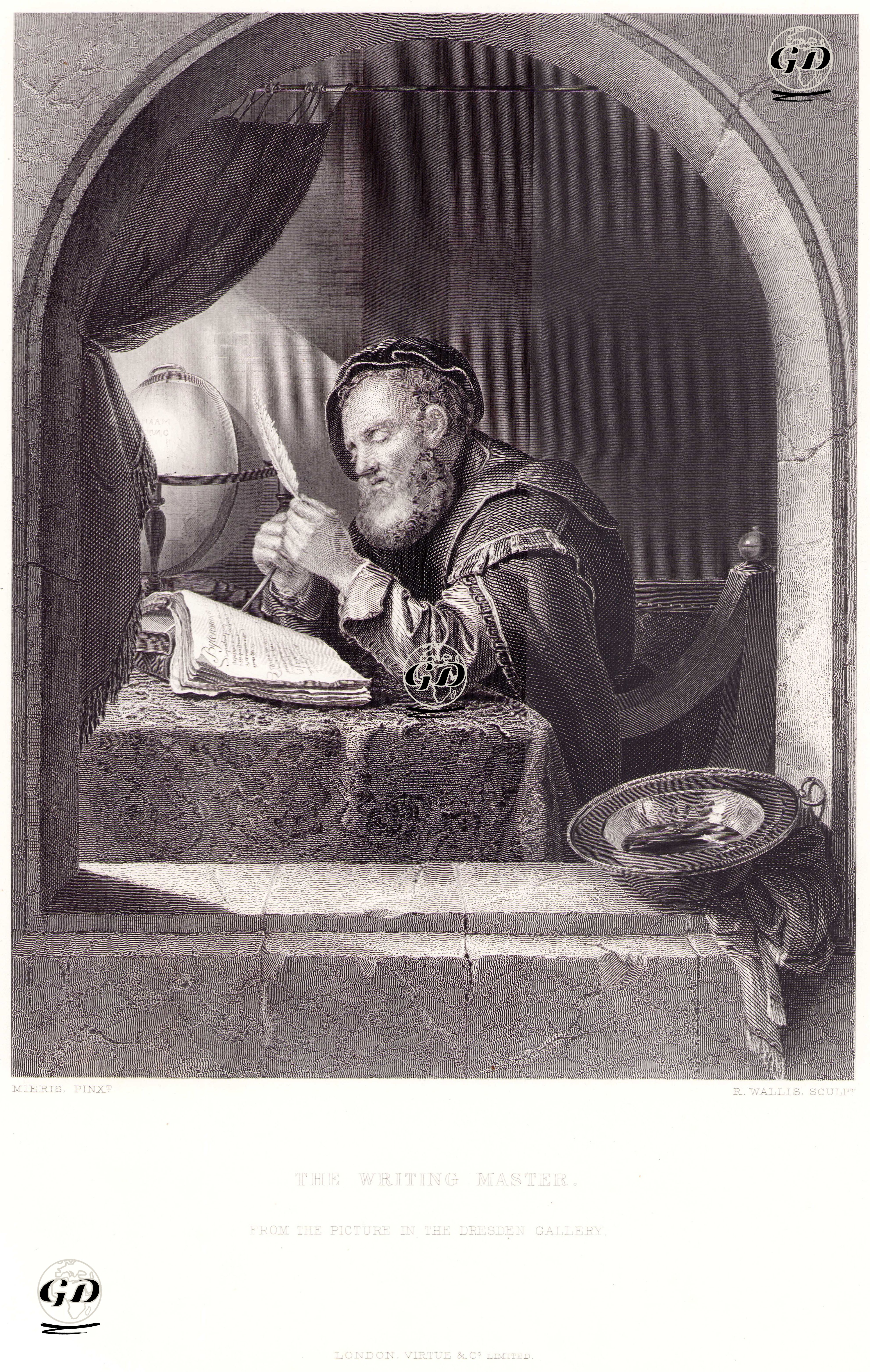 Yazı Ustası-Hattat - Frans Van Mieris (1635-1681) - 1880