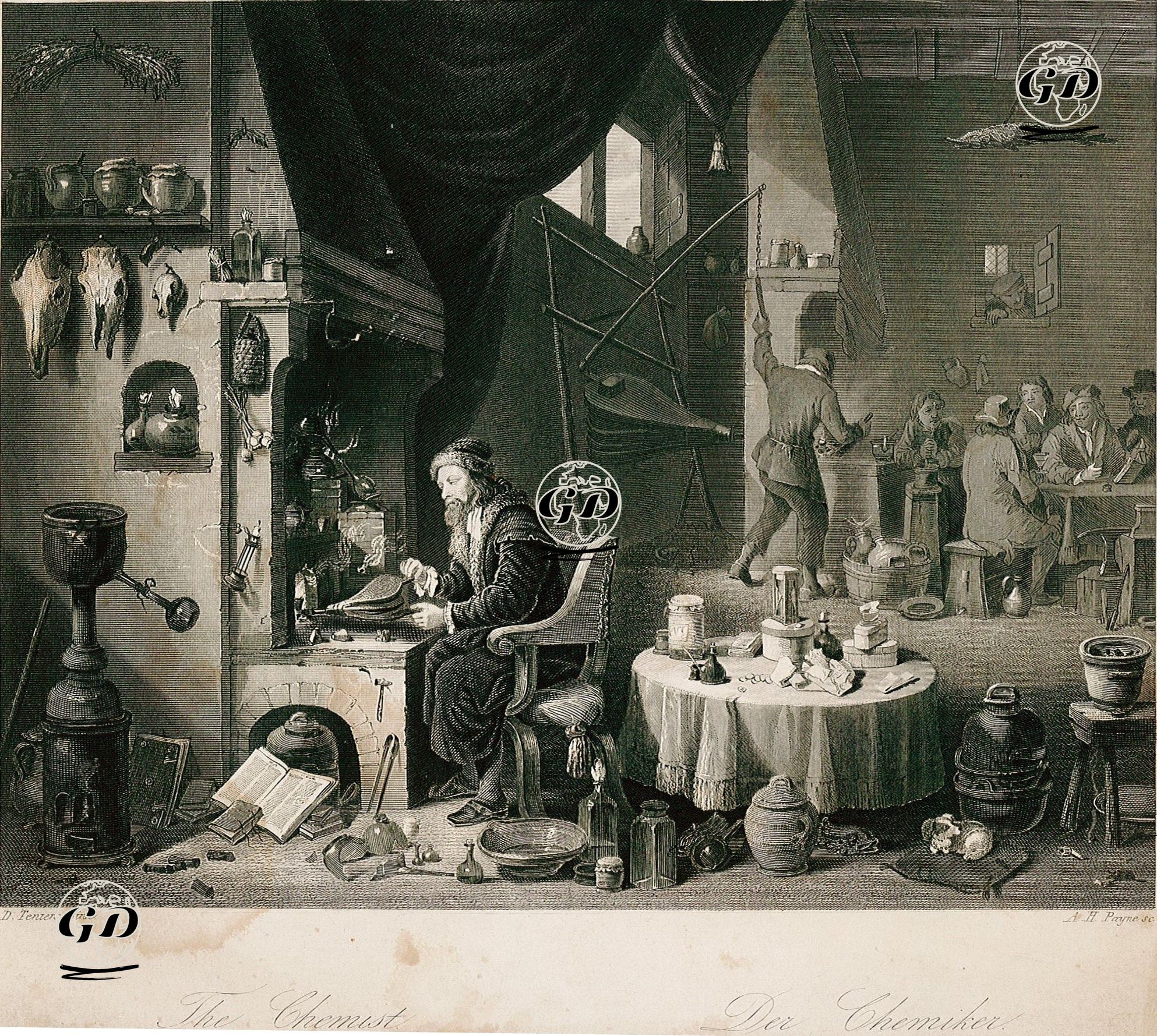 The Chemist-Der Chemiker  - David Teniers (1610-1690) - 1850