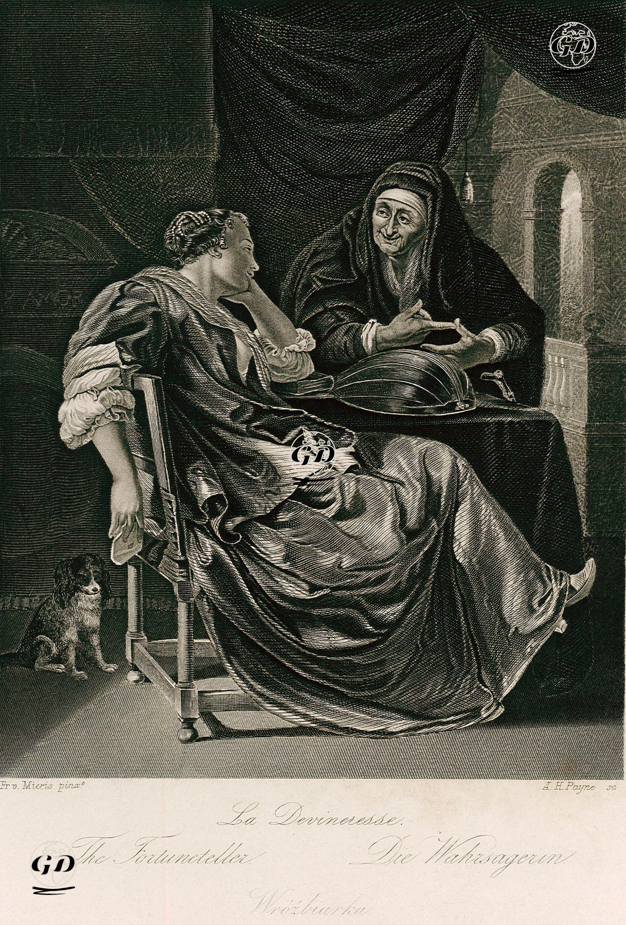 La Devineresse-The Fortuneteller-Die Wahrsagerin  - Frans Van Mieris (1635-1681) - 1850